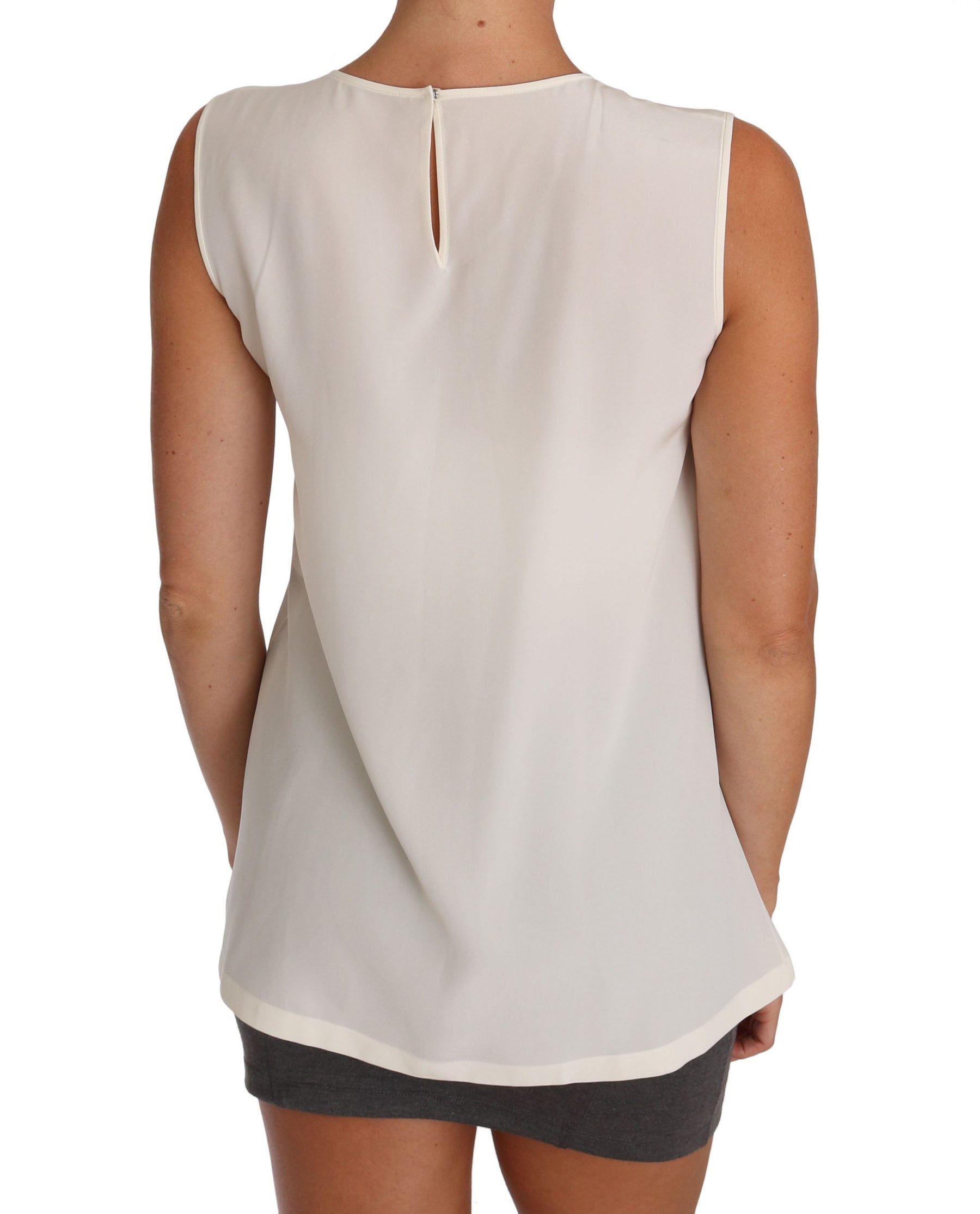 Dolce & Gabbana White Silk Crystal Sequined Fairy T-shirt | Regal Royce