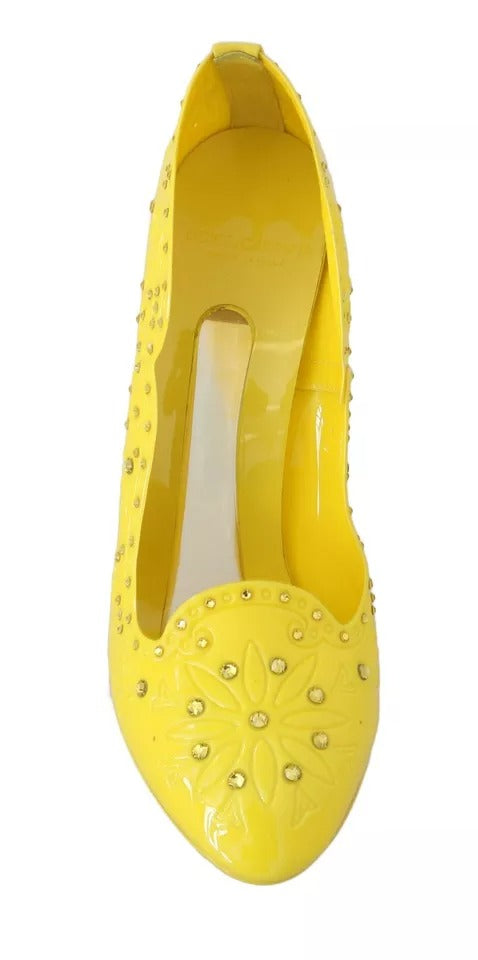 Dolce & Gabbana Yellow Crystal Heels CINDERELLA Shoes | Regal Royce