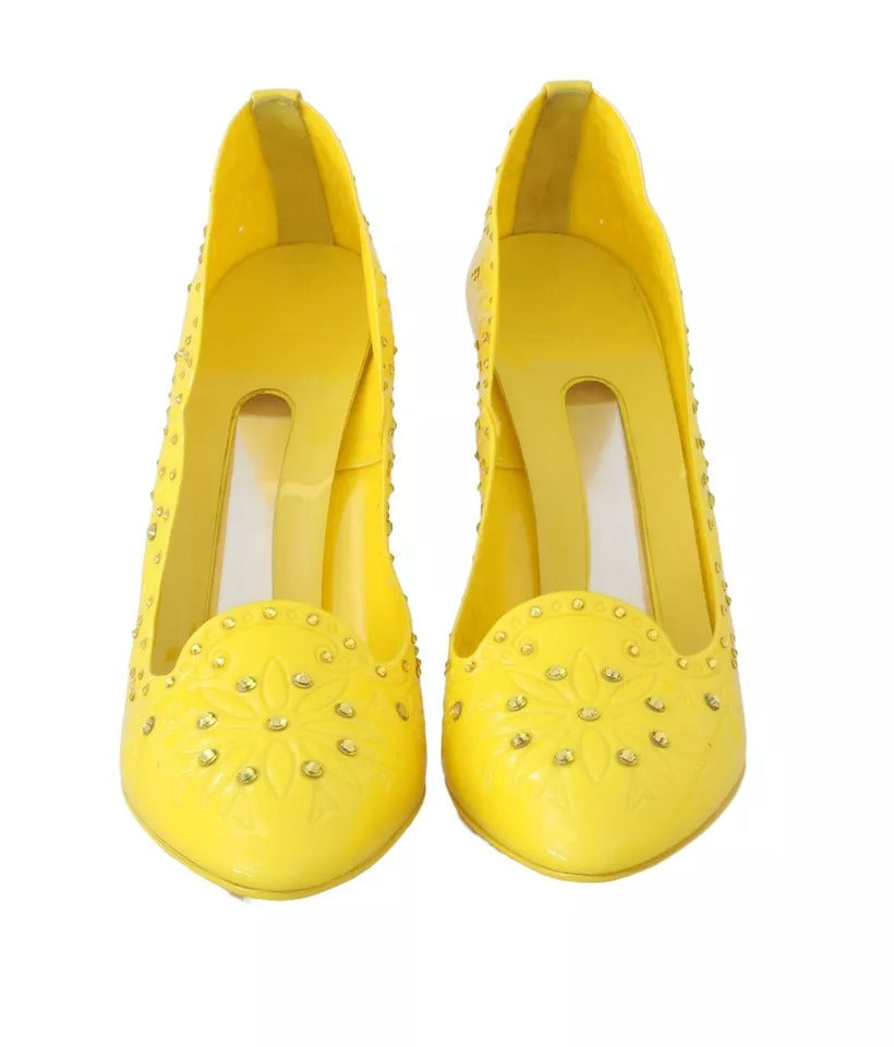 Dolce & Gabbana Yellow Crystal Heels CINDERELLA Shoes | Regal Royce