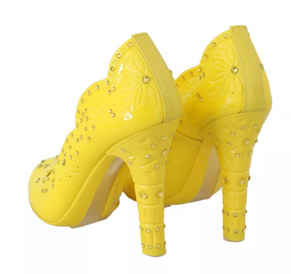 Dolce & Gabbana Yellow Crystal Heels CINDERELLA Shoes | Regal Royce