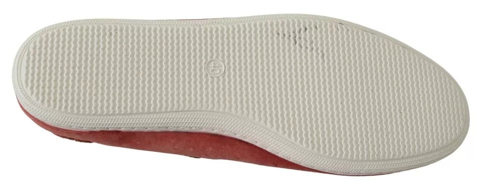 Pantofola D'Oro Scarlet Red Blue Stripe Flat Slip-On Shoes | Regal Royce