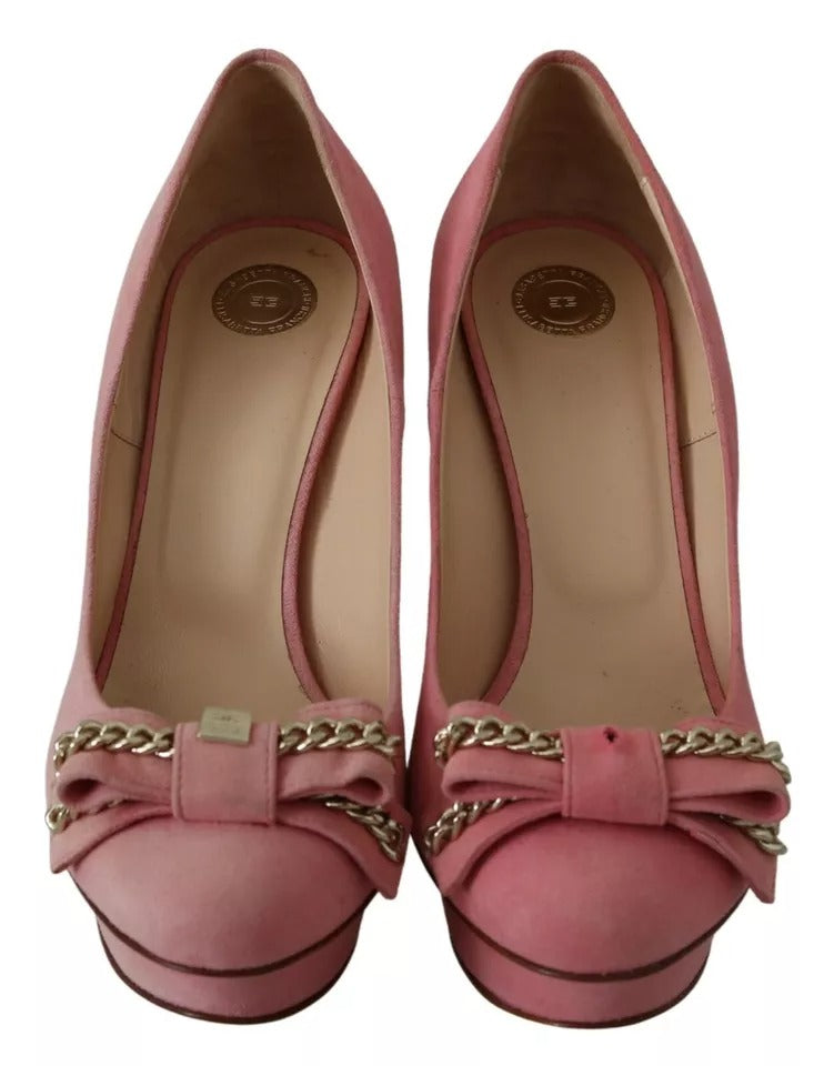 Elisabetta Franchi Pink Bow Stiletto Heel Pumps Shoes | Regal Royce