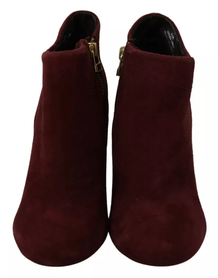 Steve Madden Maroon Blush Velvet Suede Penelope Ankle Boots Shoes | Regal Royce