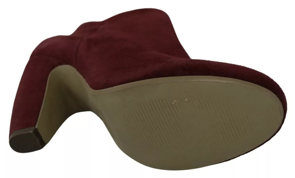 Steve Madden Maroon Blush Velvet Suede Penelope Ankle Boots Shoes | Regal Royce