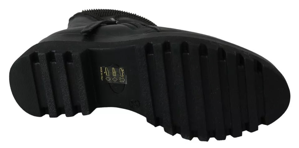 Ovyé Black Leather Zipper Ankle Boots Shoes | Regal Royce