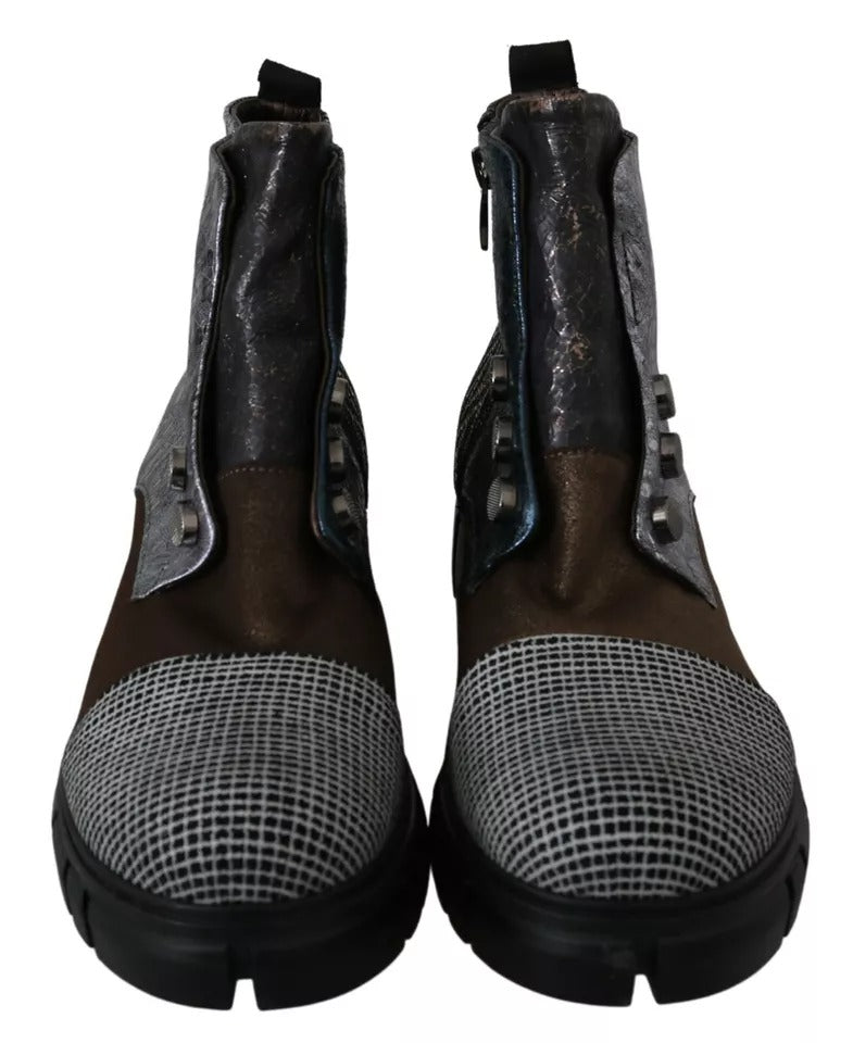 EBARRITO Multicolor Leather Suede Zipper Ankle Boots Shoes | Regal Royce