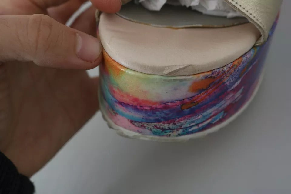 EBARRITO Multicolor Leather Ankle Strap Wedge Heel Sandals Shoes | Regal Royce