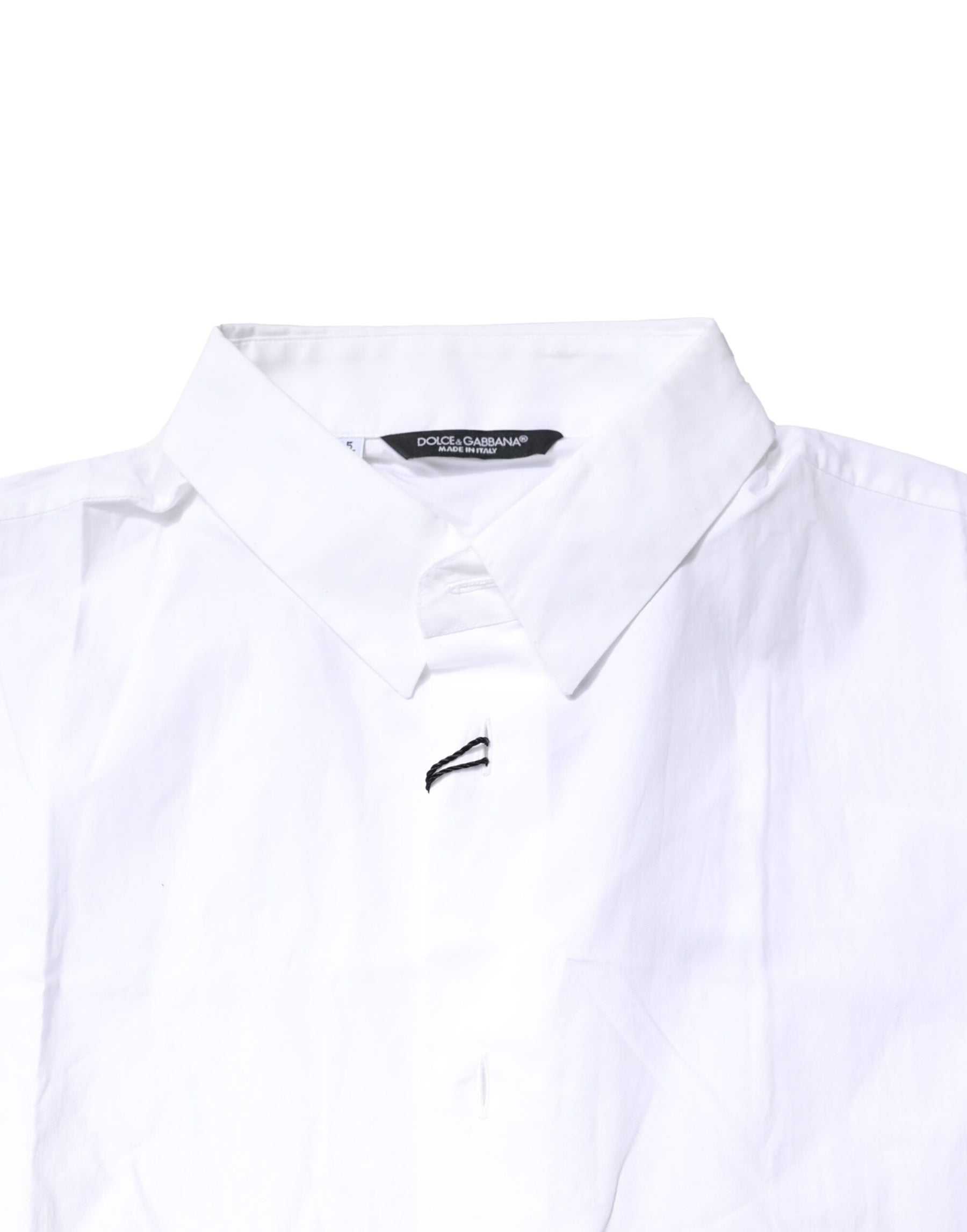 Dolce & Gabbana White Cotton Button Down Casual Men Polo Shirt | Regal Royce