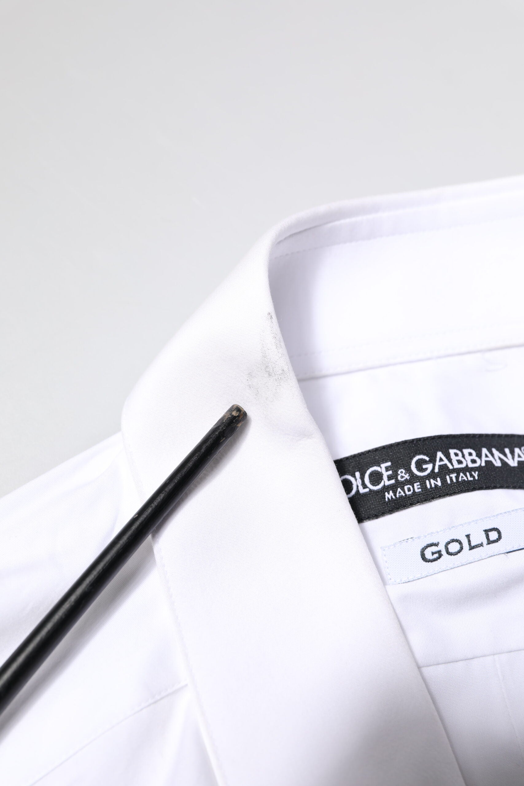 Dolce & Gabbana White GOLD Cotton Long Sleeves Men Dress Shirt | Regal Royce