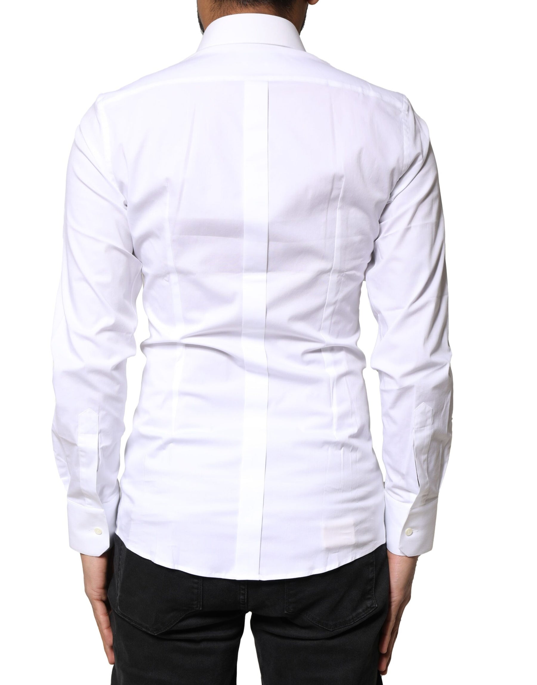 Dolce & Gabbana White GOLD Cotton Long Sleeves Dress Shirt | Regal Royce