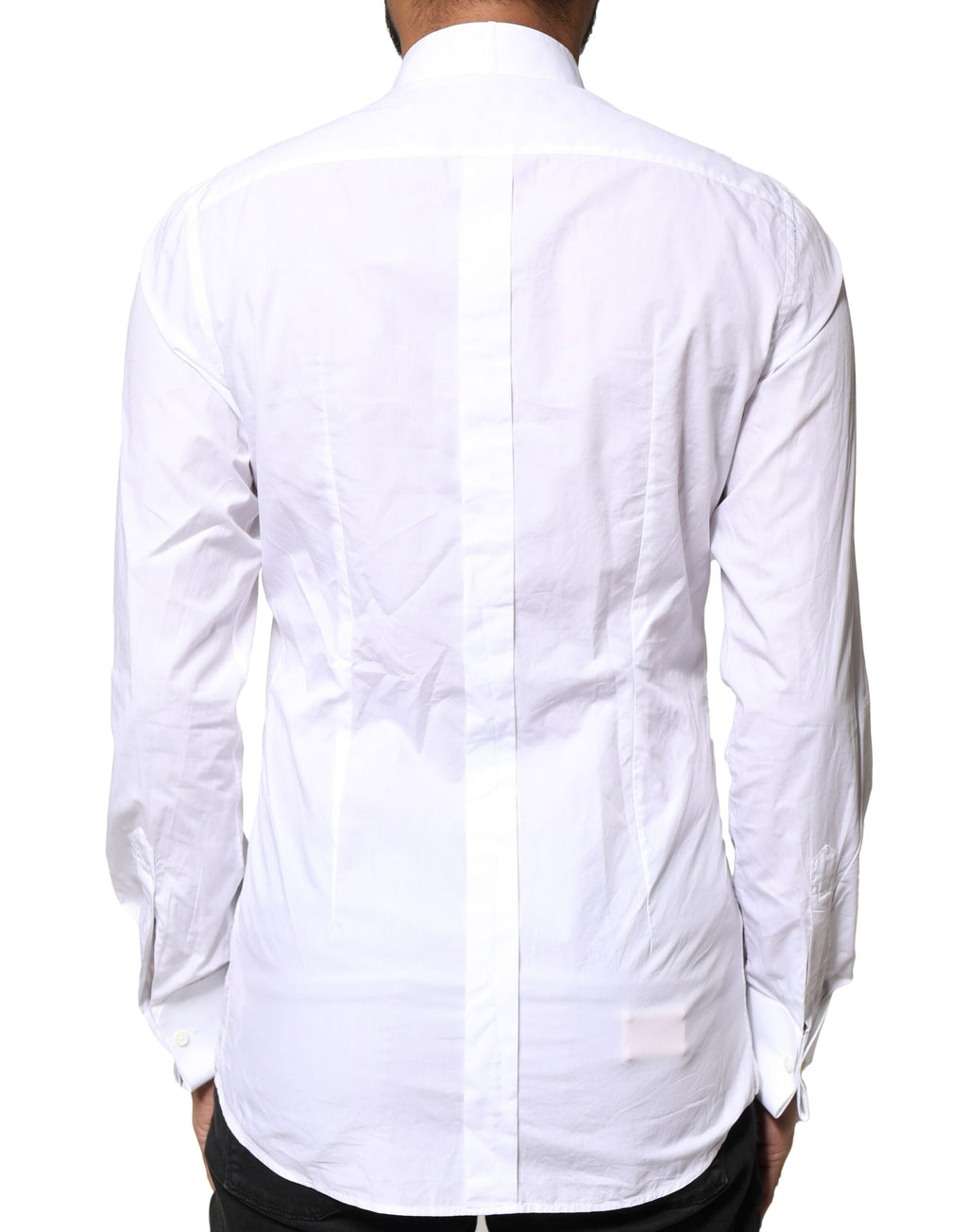 Dolce & Gabbana White GOLD CottonPoplin Bib Formal Dress Shirt