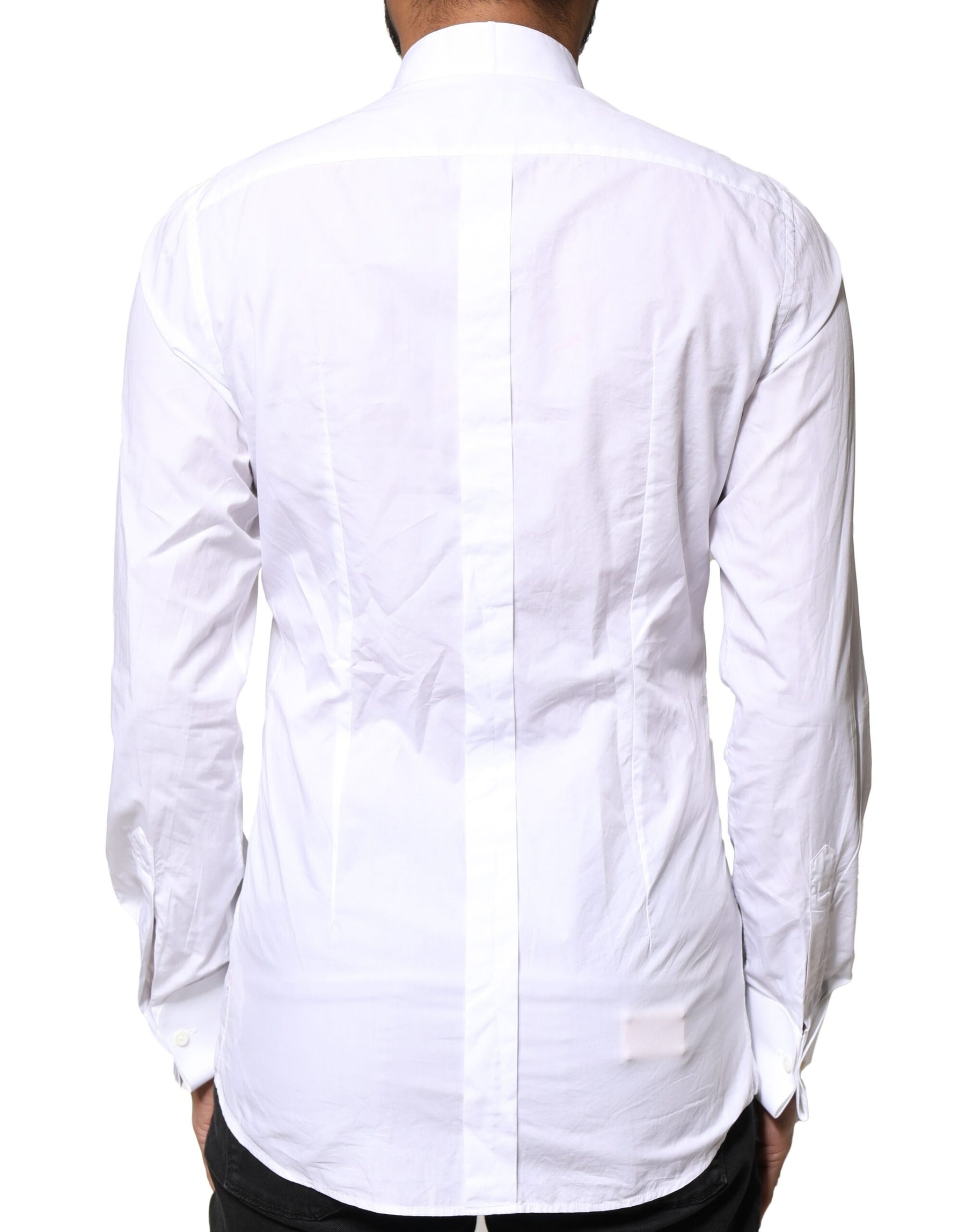 Dolce & Gabbana White GOLD CottonPoplin Bib Formal Dress Shirt | Regal Royce