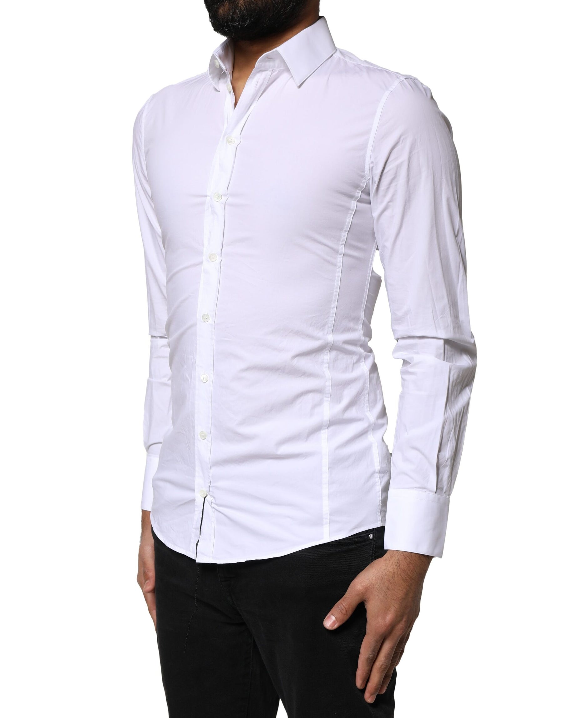 Dolce & Gabbana White SICILIA Cotton Formal Men Dress Shirt | Regal Royce
