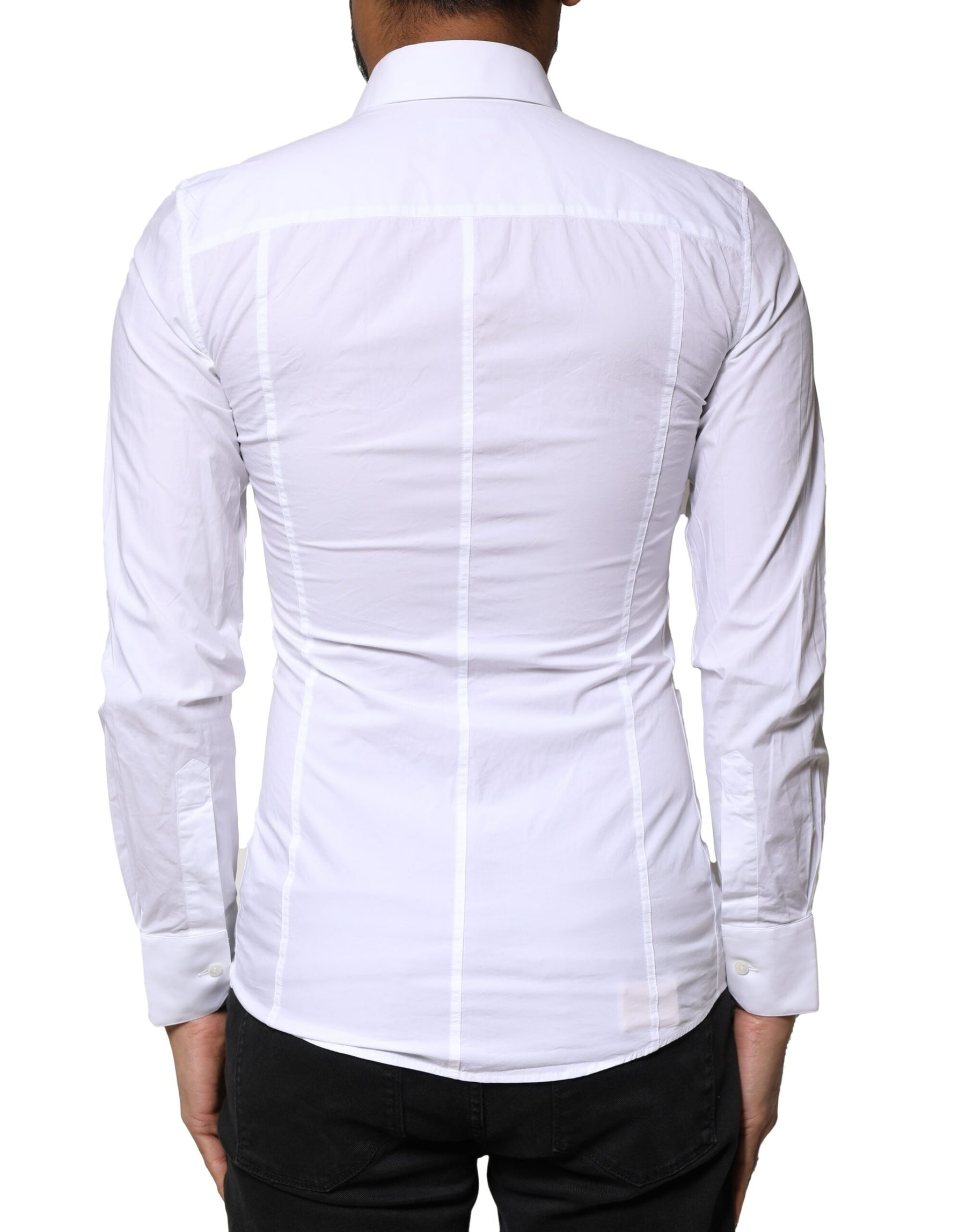 Dolce & Gabbana White SICILIA Cotton Formal Men Dress Shirt | Regal Royce