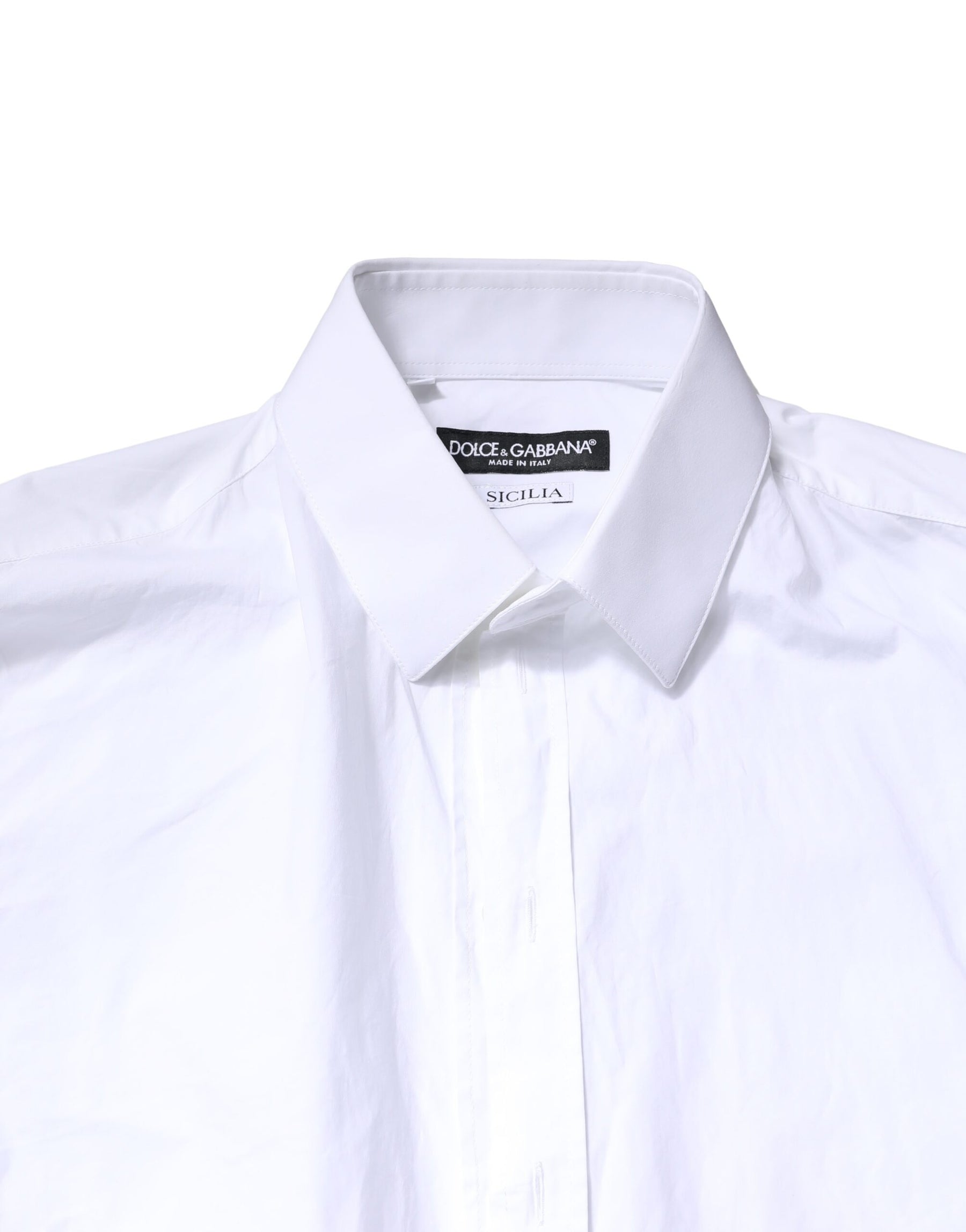 Dolce & Gabbana White SICILIA Cotton Formal Men Dress Shirt | Regal Royce