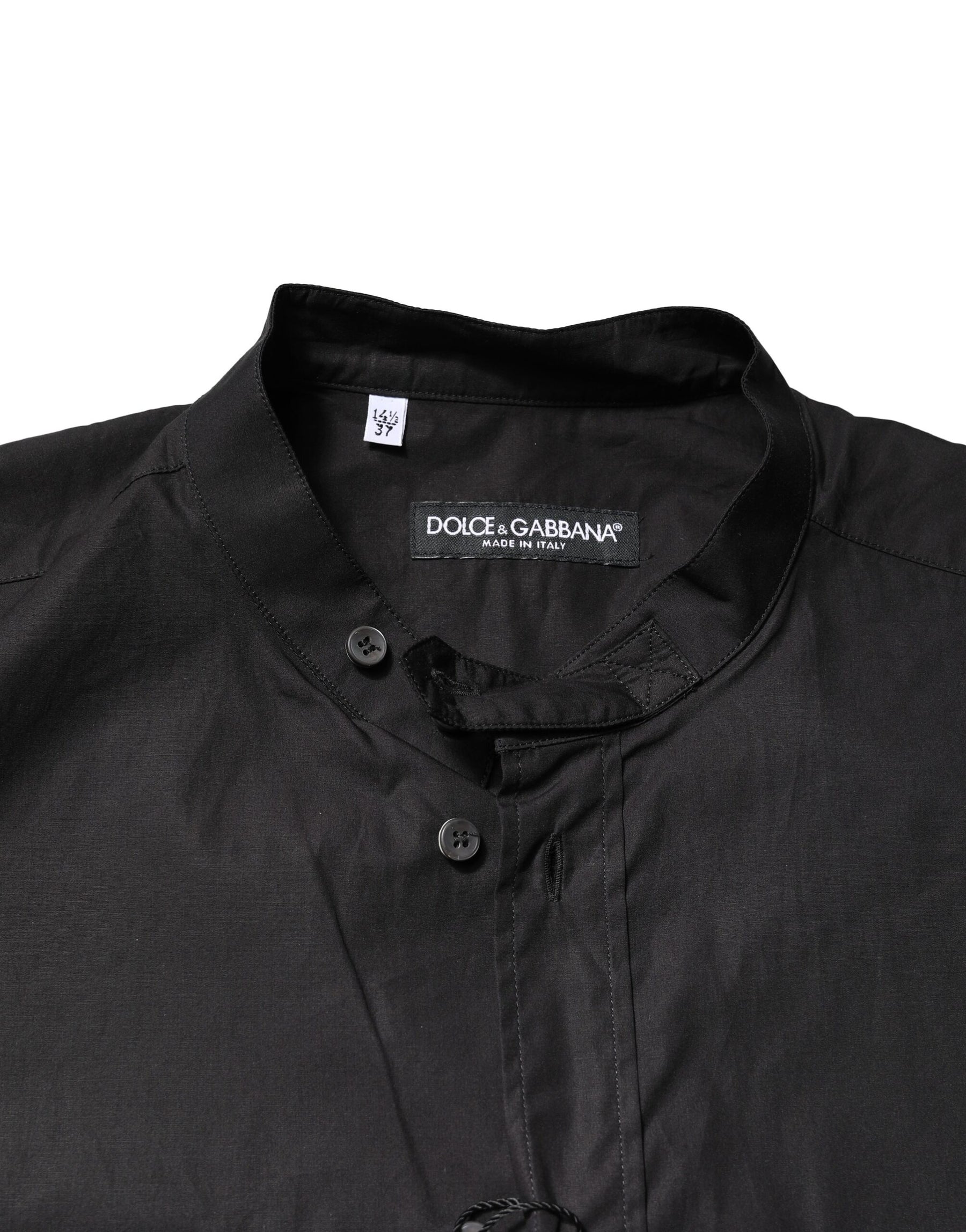 Dolce & Gabbana Black Cotton Button Down Men Casual Shirt | Regal Royce