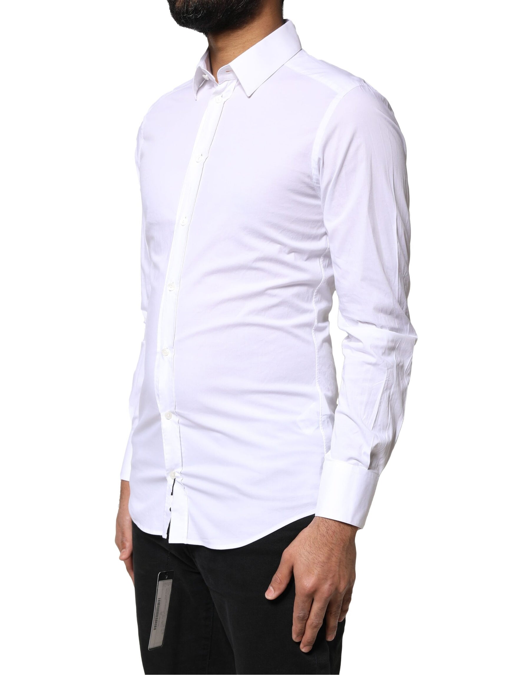 Dolce & Gabbana White GOLD Cotton Long Sleeves Dress Shirt | Regal Royce