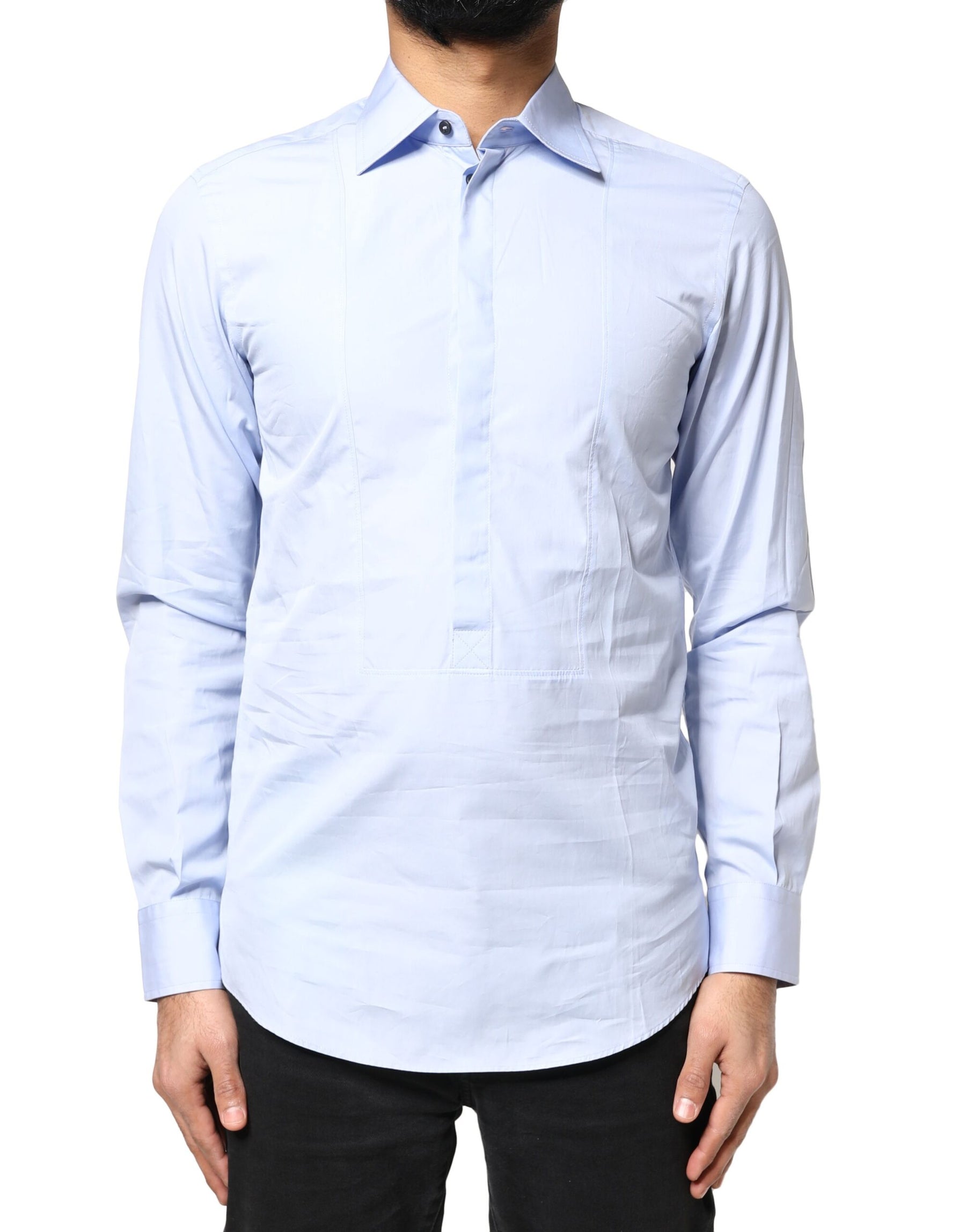 Dolce & Gabbana Light Blue Cotton Long Sleeves Dress Shirt | Regal Royce
