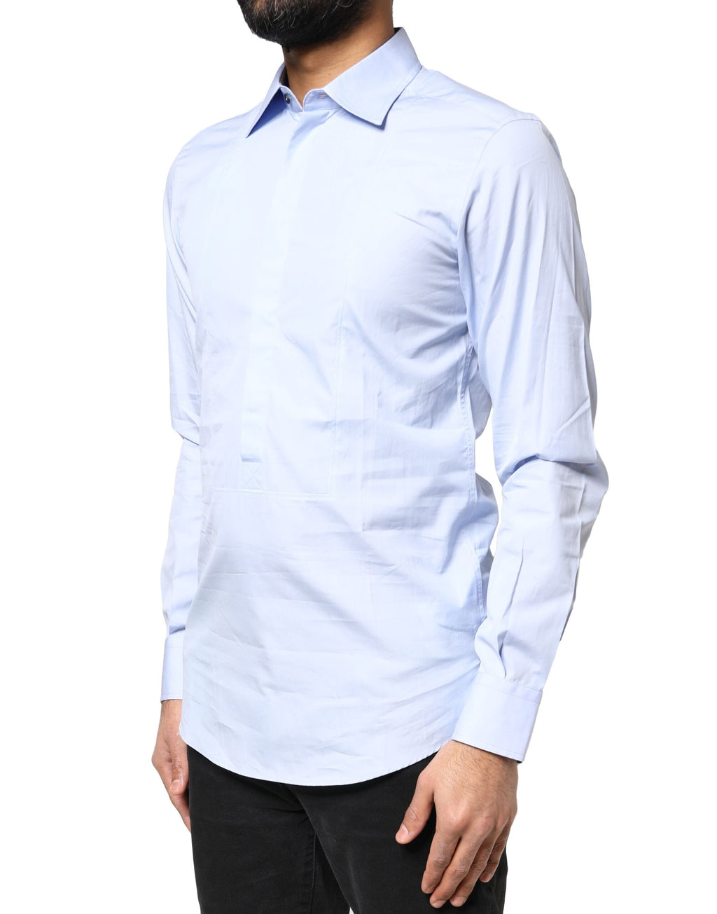 Dolce & Gabbana Light Blue Cotton Long Sleeves Dress Shirt