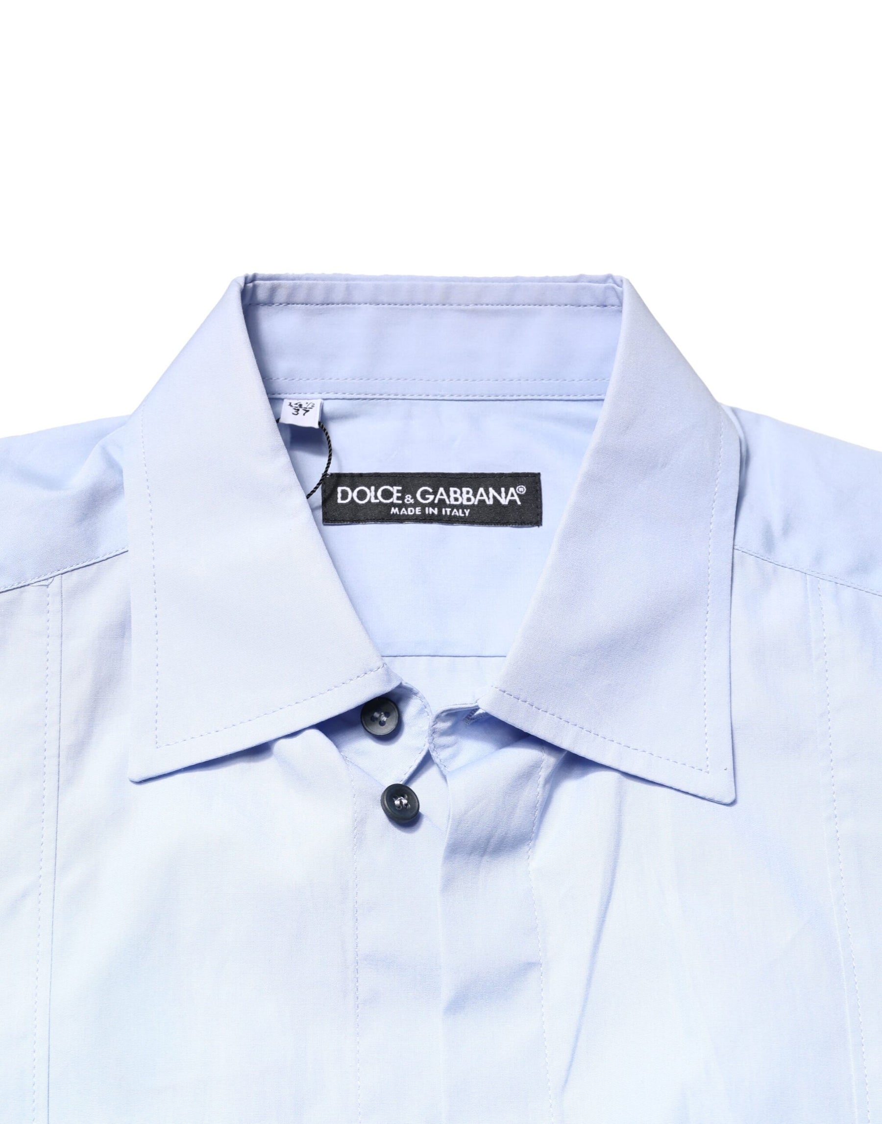 Dolce & Gabbana Light Blue Cotton Long Sleeves Dress Shirt | Regal Royce