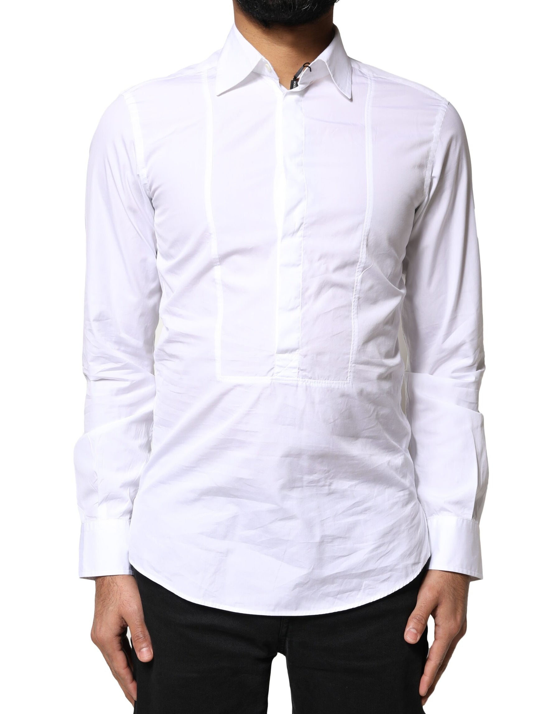 Dolce & Gabbana White Cotton Long Sleeves Formal Dress Shirt | Regal Royce