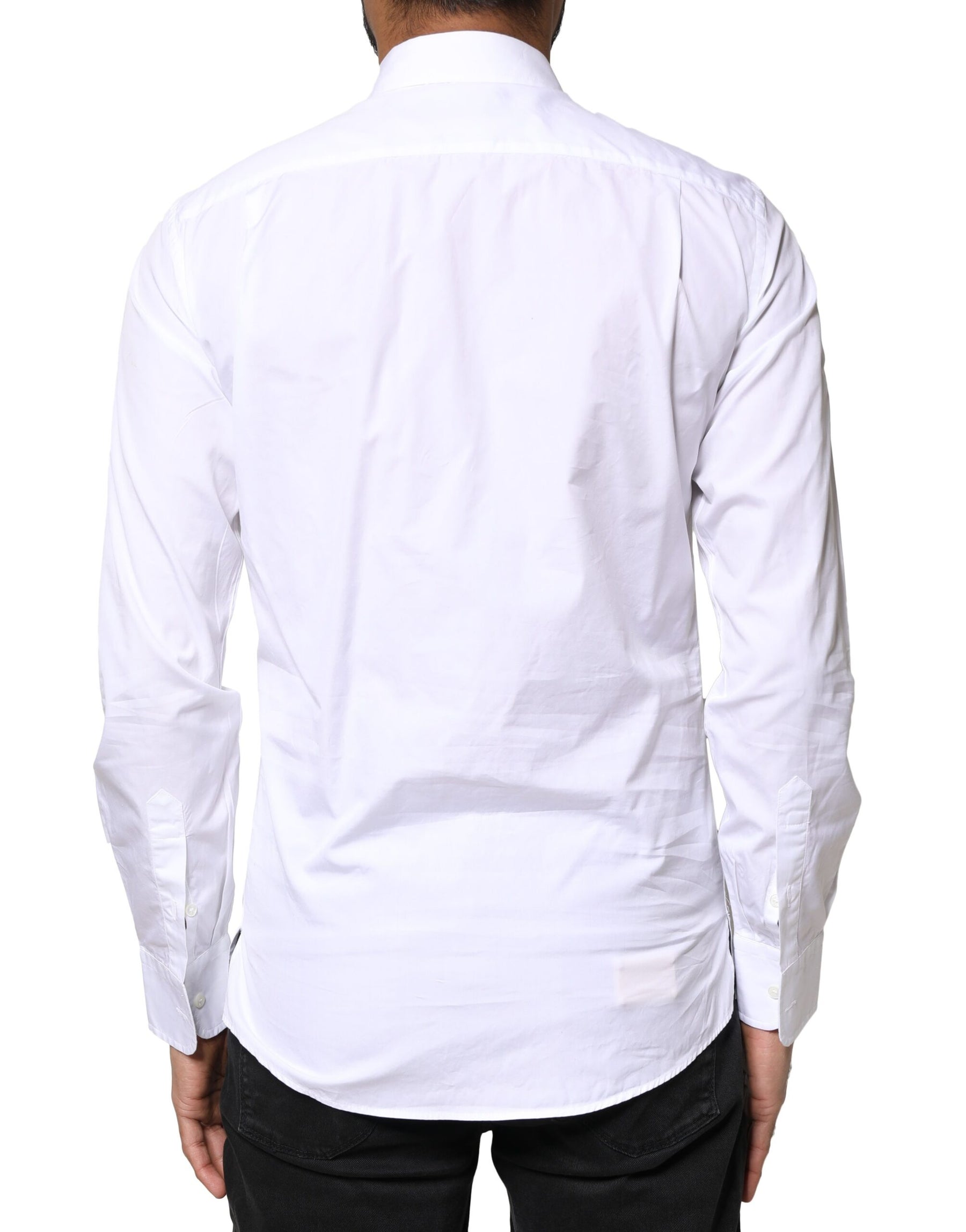 Dolce & Gabbana White Cotton Long Sleeves Formal Dress Shirt | Regal Royce