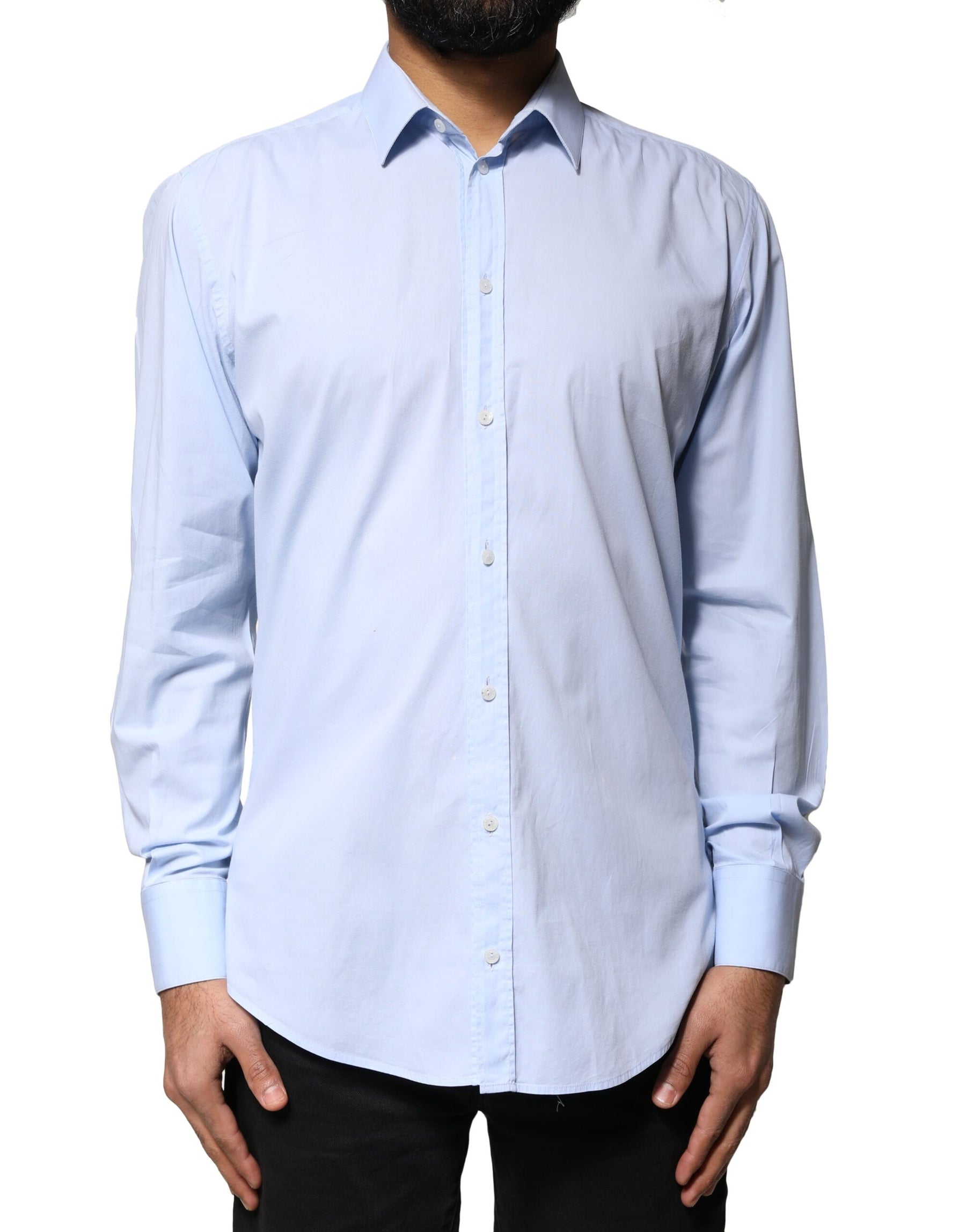 Dolce & Gabbana Light Blue Cotton MARTINI Formal Dress Shirt | Regal Royce