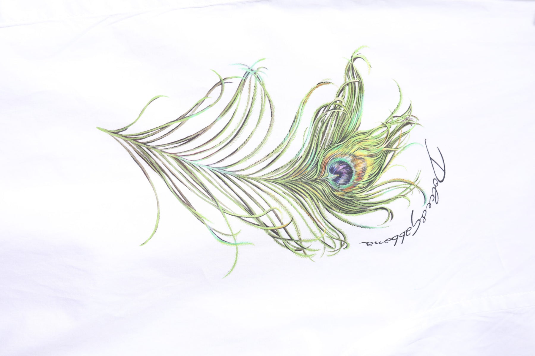 Dolce & Gabbana White Cotton Peacock Feather GOLD Formal Shirt | Regal Royce