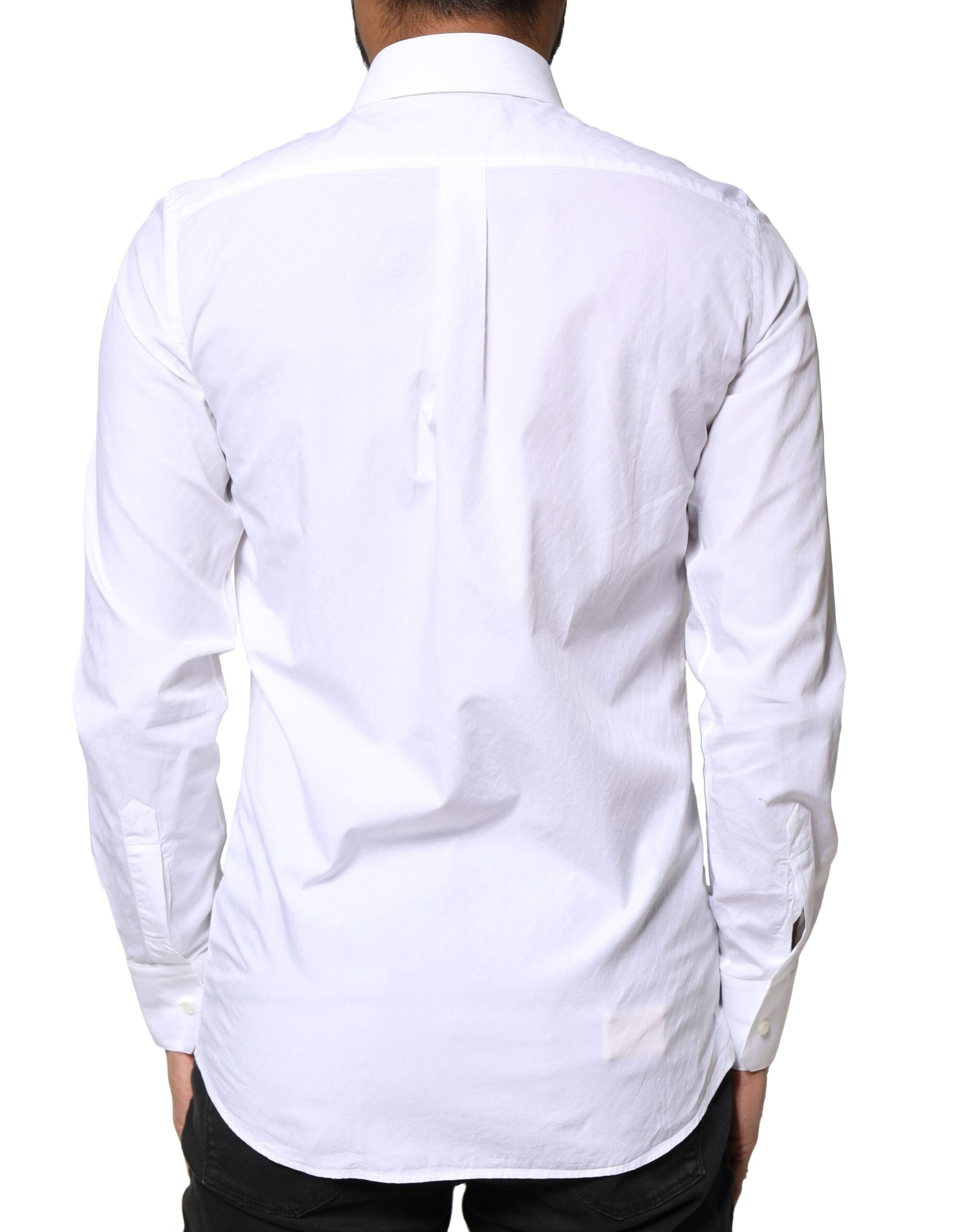 Dolce & Gabbana White Cotton MARTINI Formal Men Dress Shirt | Regal Royce