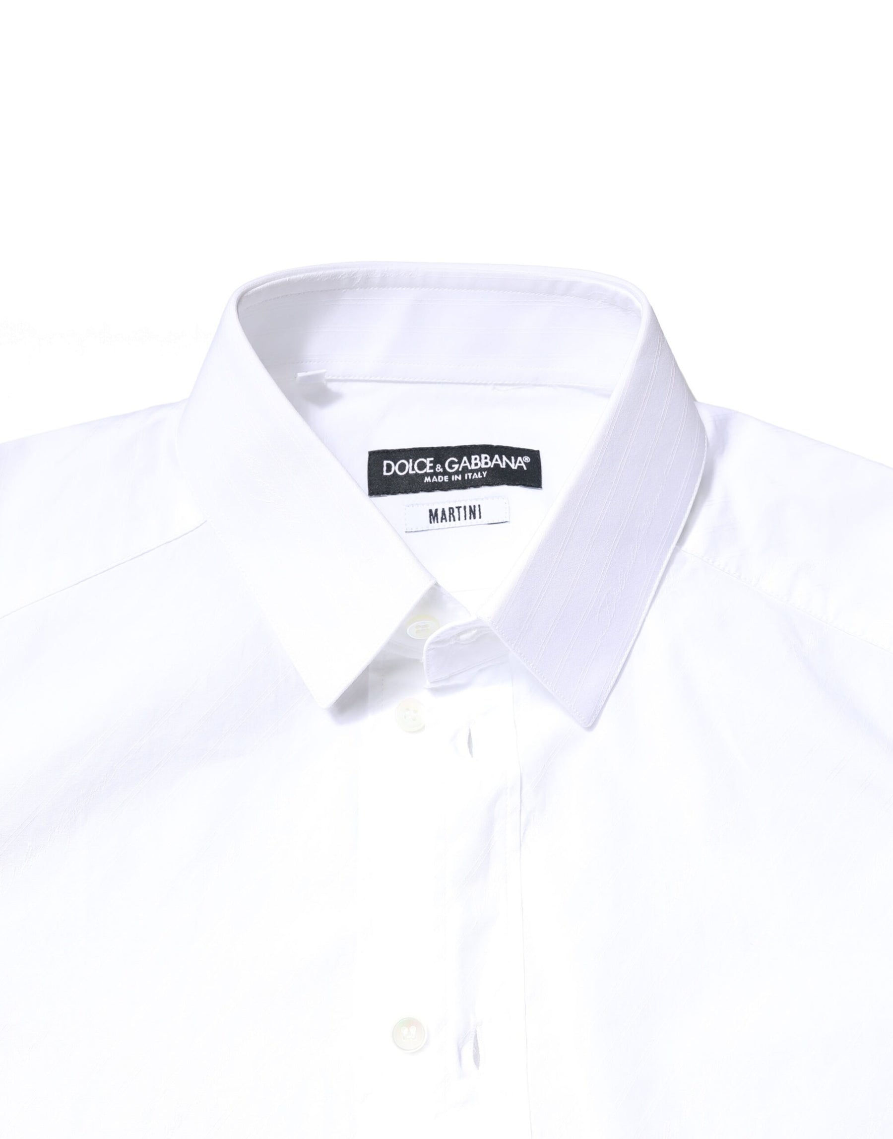 Dolce & Gabbana White Cotton MARTINI Formal Men Dress Shirt | Regal Royce