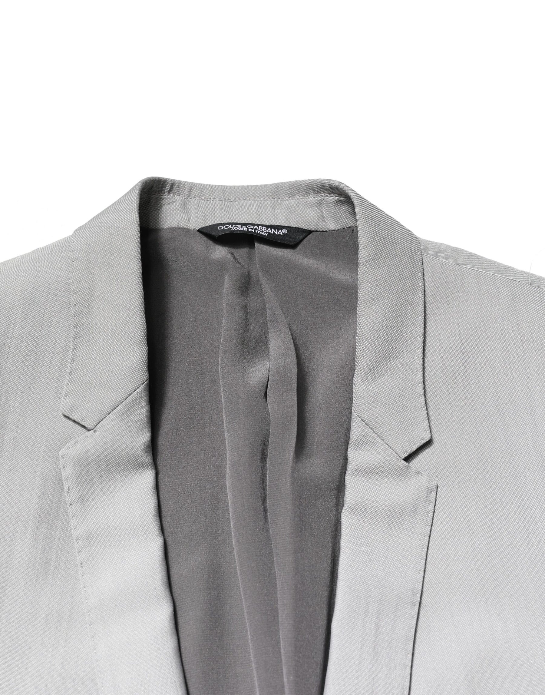 Dolce & Gabbana Light Gray Wool GOLD 2 Piece Formal Suit | Regal Royce