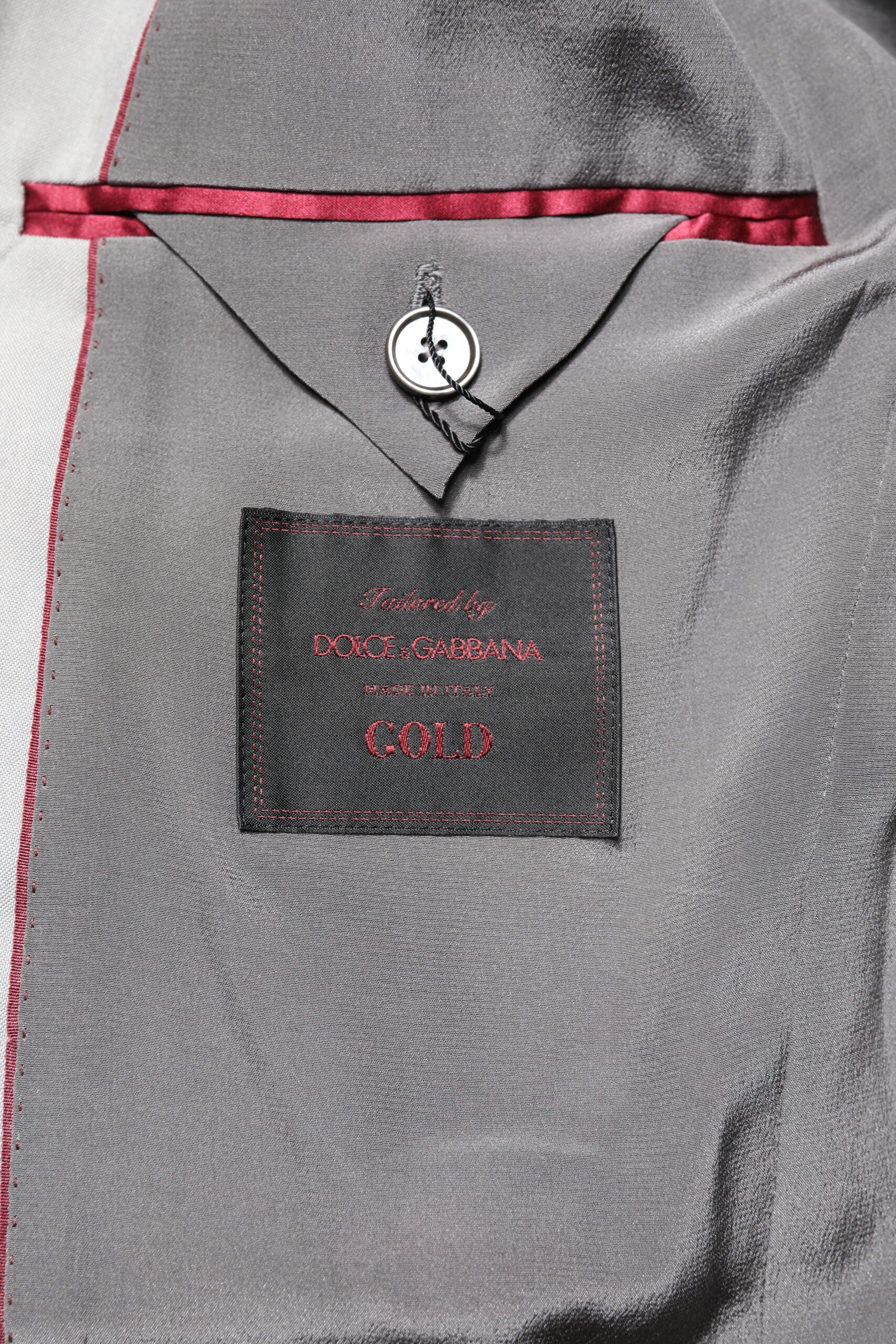 Dolce & Gabbana Light Gray Wool GOLD 2 Piece Formal Suit | Regal Royce