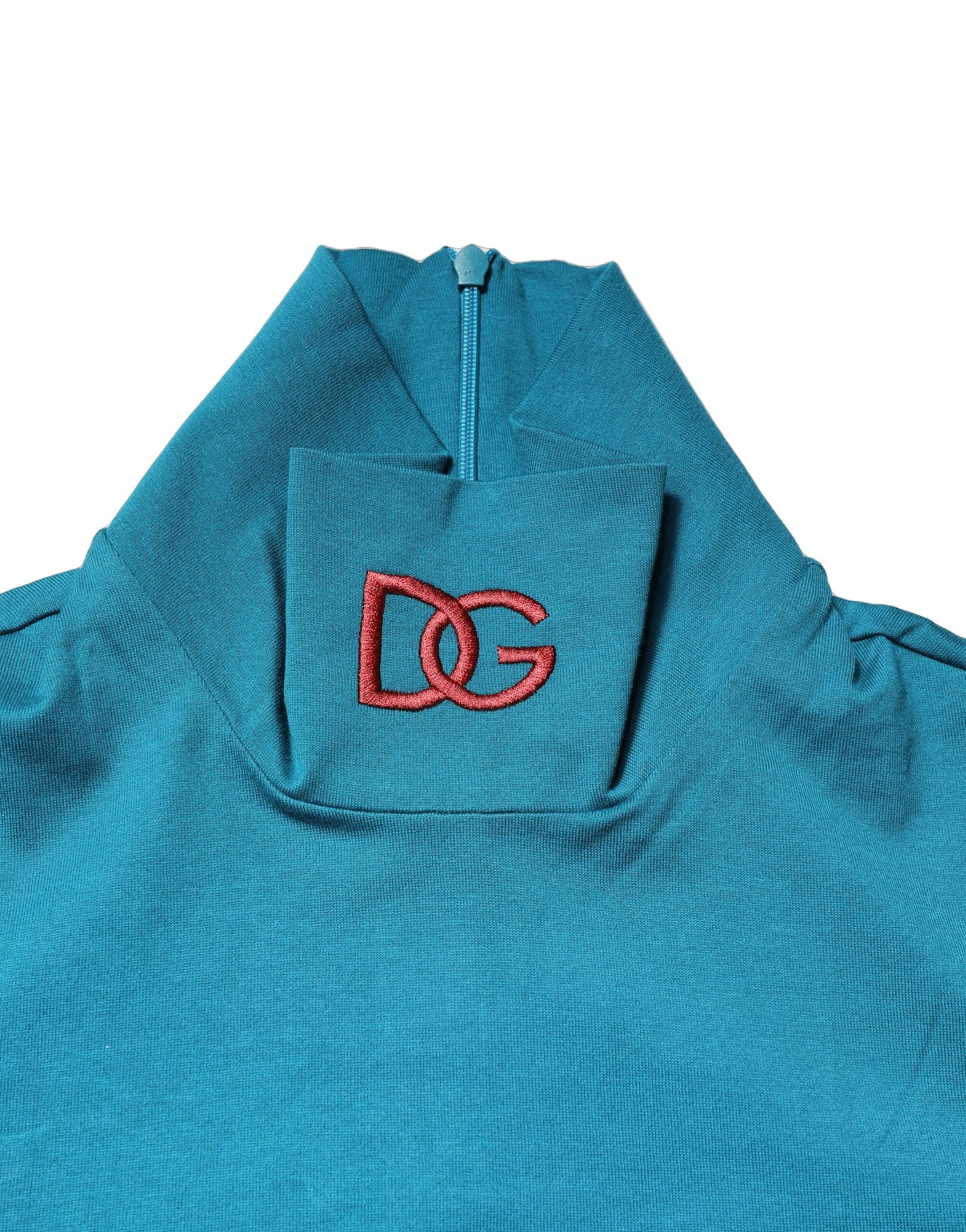 Dolce & Gabbana Blue Cotton Turtleneck Long Sleeves Sweater | Regal Royce
