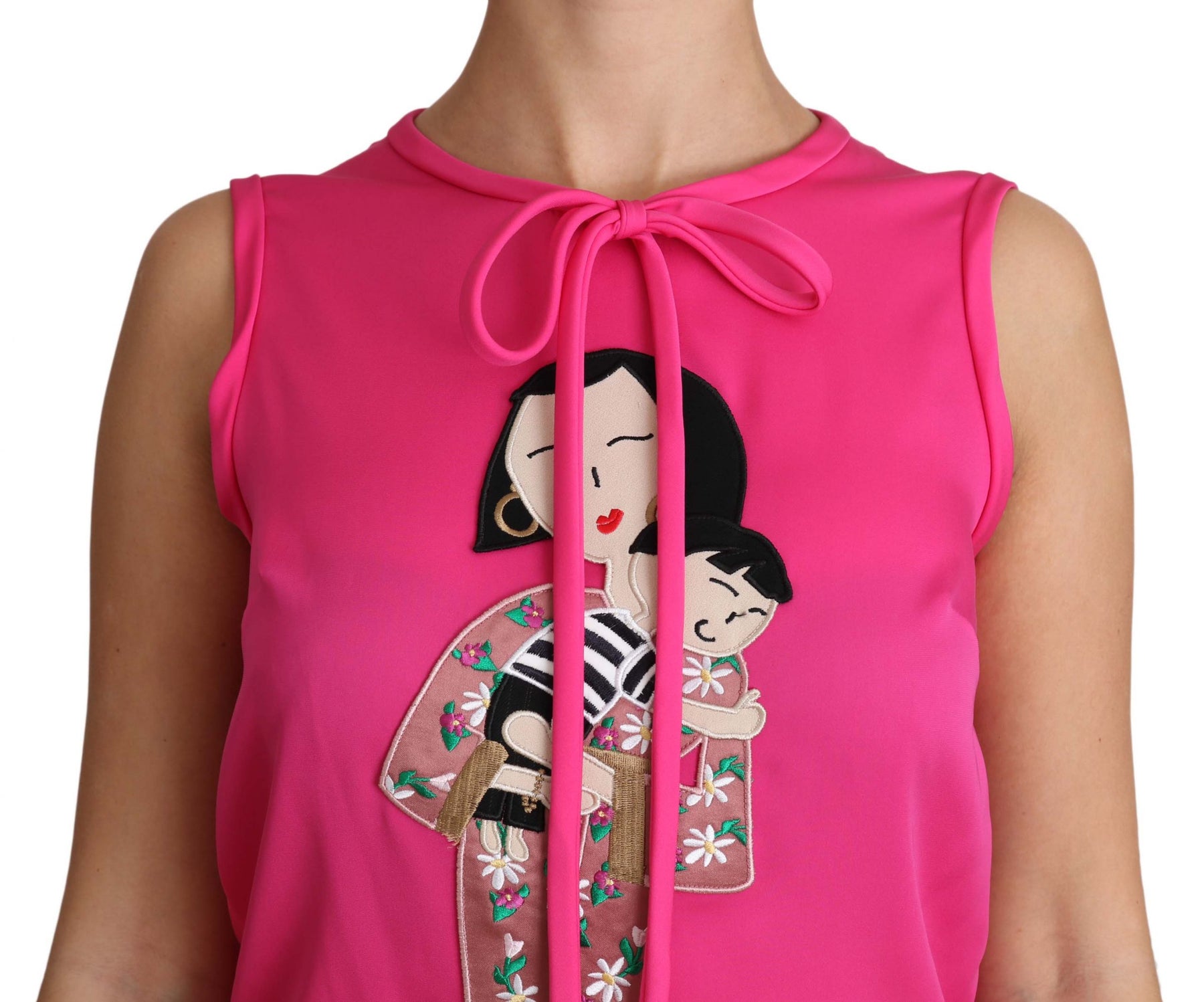Dolce & Gabbana Pink Family Silk Tank  Mama Blouse Top Shirt | Regal Royce
