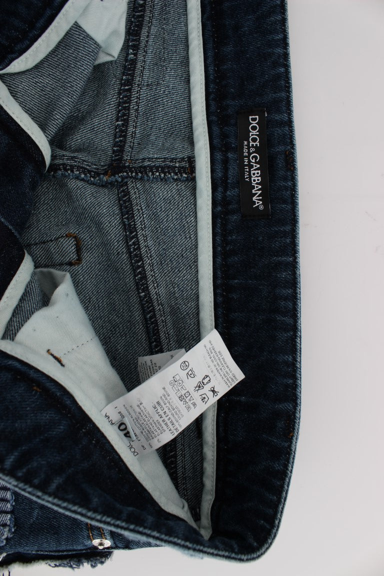 Dolce & Gabbana Stretch Blue Patchwork Jeans Shorts | Regal Royce