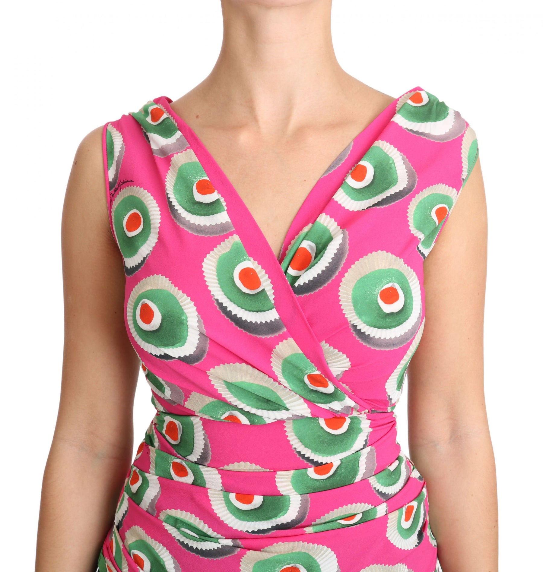 Dolce & Gabbana Pink Silk Stretch Sicilian Cake Top | Regal Royce