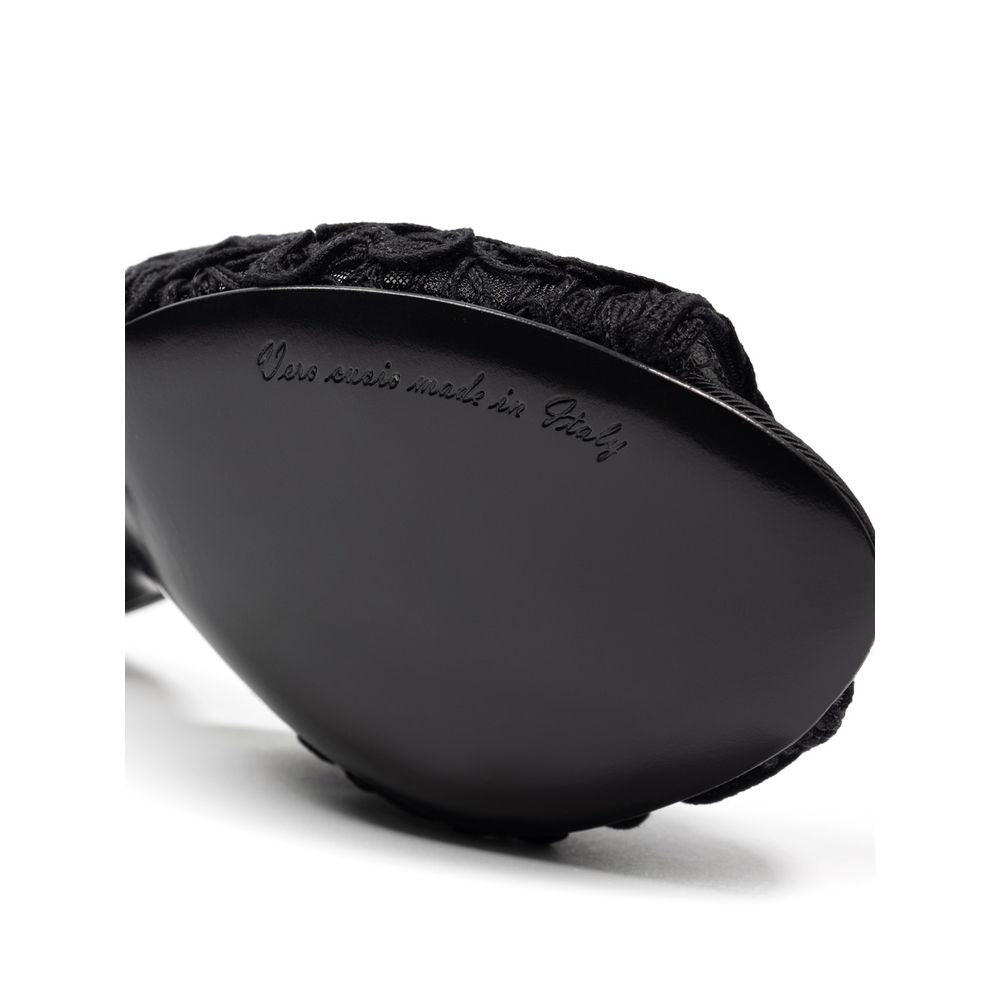 Dolce & Gabbana Black Cotton Mules | Regal Royce