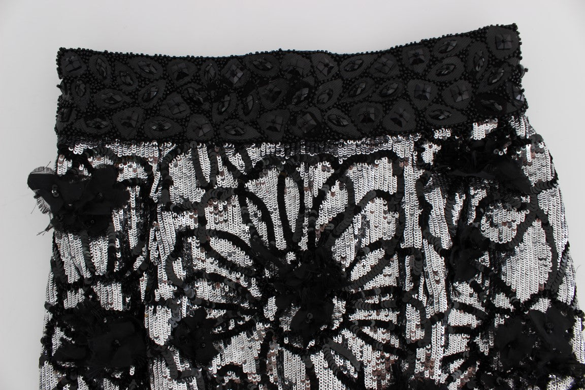 Dolce & Gabbana Black Crystal Sequined Mini Shorts | Regal Royce