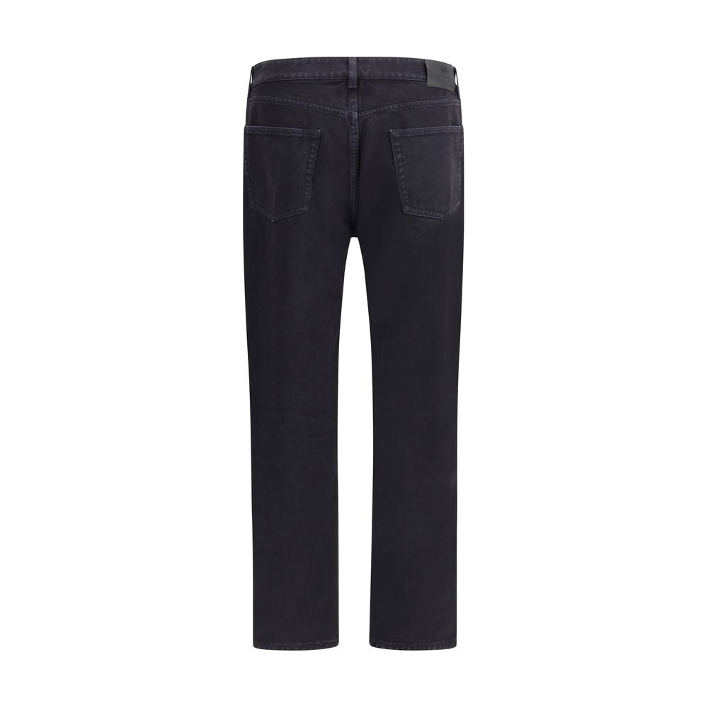 Saint Laurent Black Cotton Straight-Leg Jeans | Regal Royce