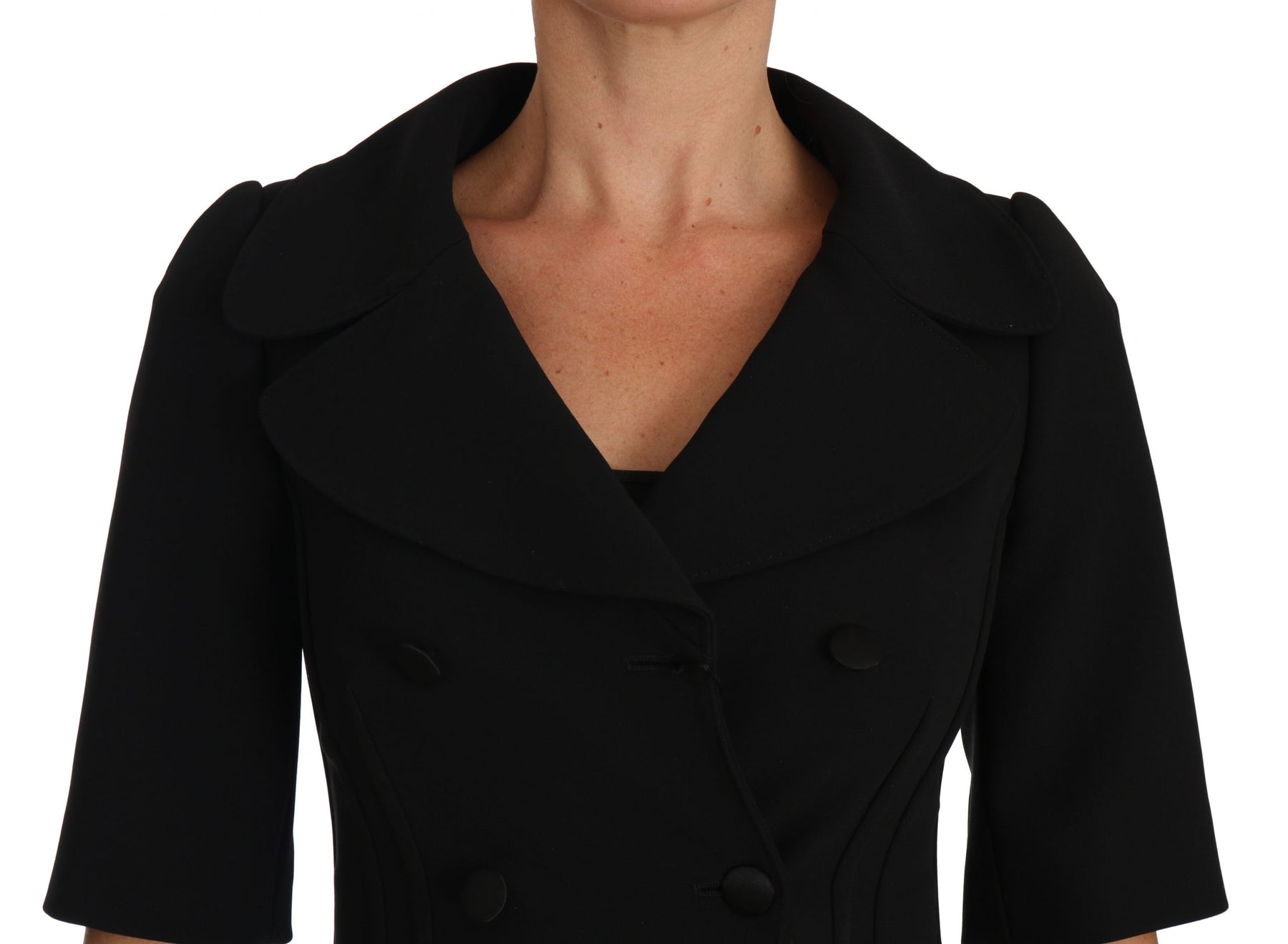 Dolce & Gabbana Black Short Fitted Wool Cropped Jacket Blazer | Regal Royce