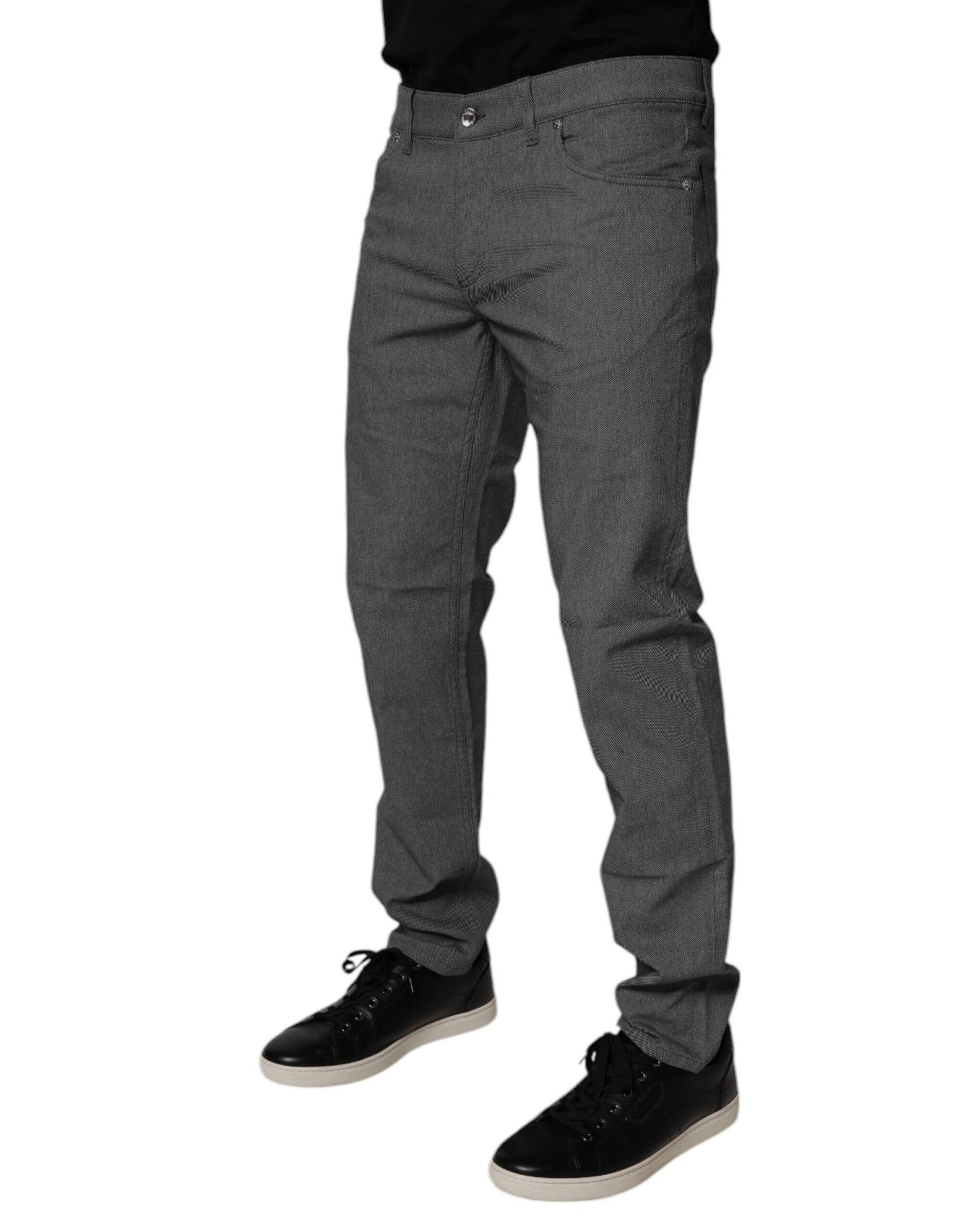 Dolce & Gabbana Gray Cotton Stretch Skinny Denim Jeans | Regal Royce