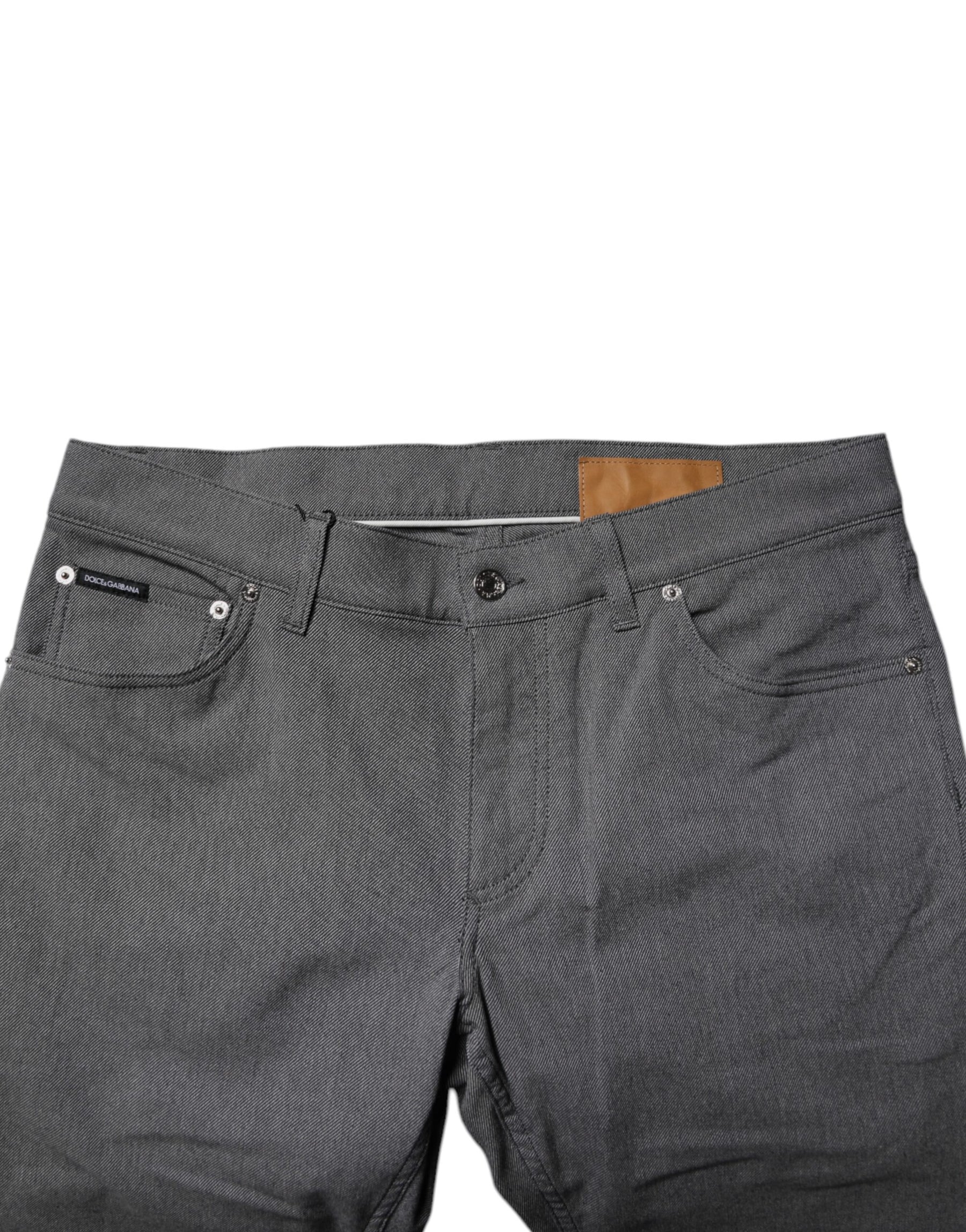 Dolce & Gabbana Gray Cotton Stretch Skinny Denim Jeans | Regal Royce