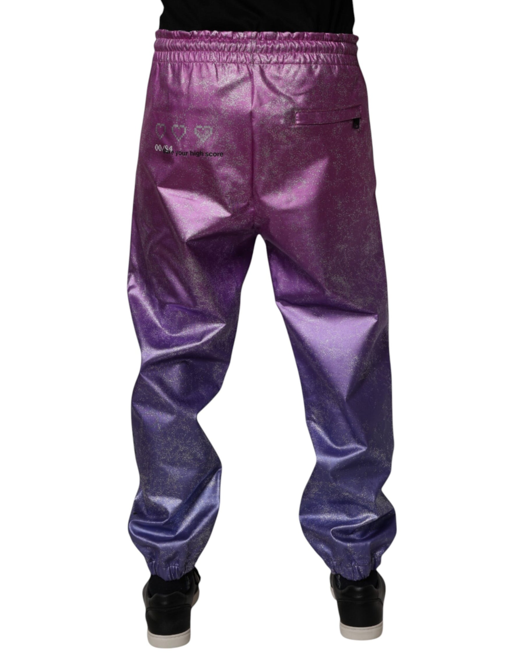 Dolce & Gabbana Pink Purple Two Tone Jogger Sweatpants Pants | Regal Royce