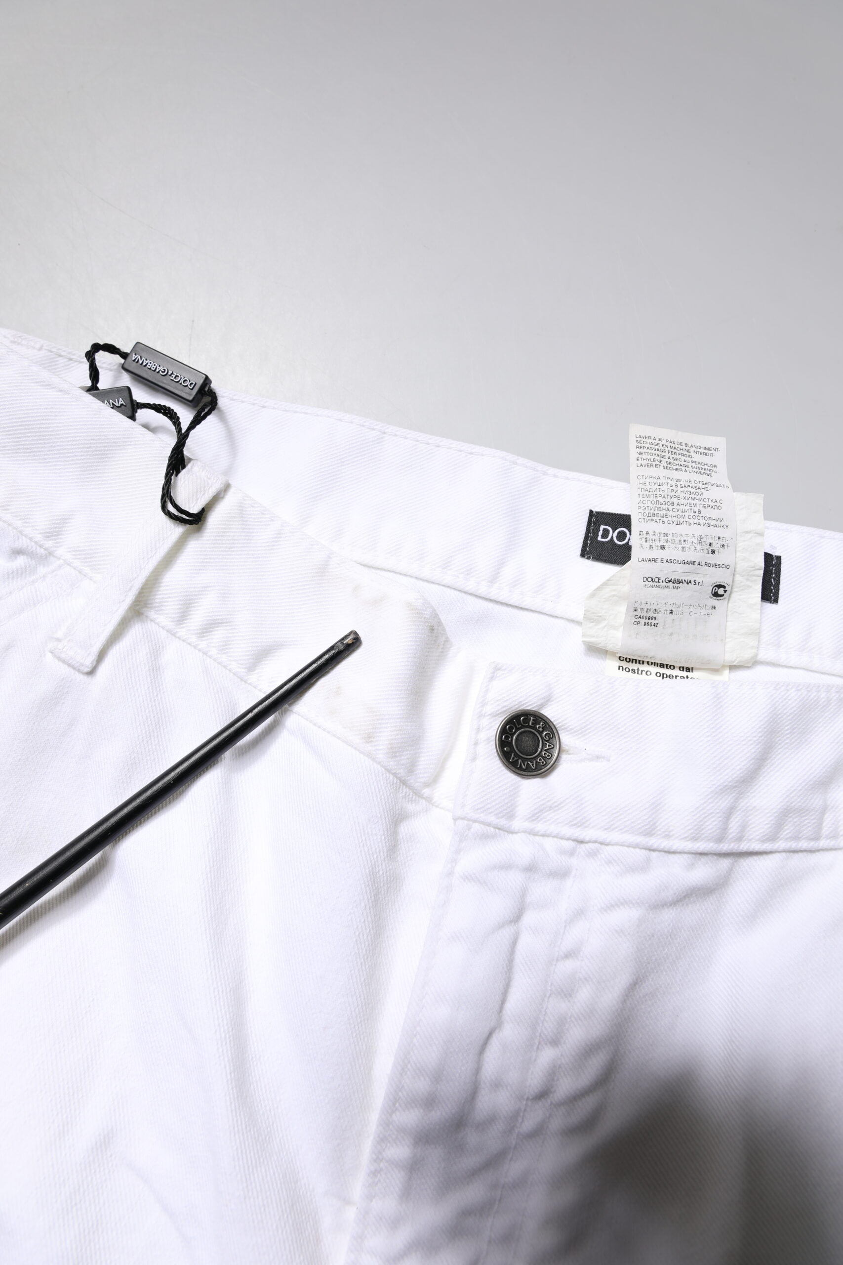 Dolce & Gabbana White Cotton Straight Men Denim Jeans | Regal Royce