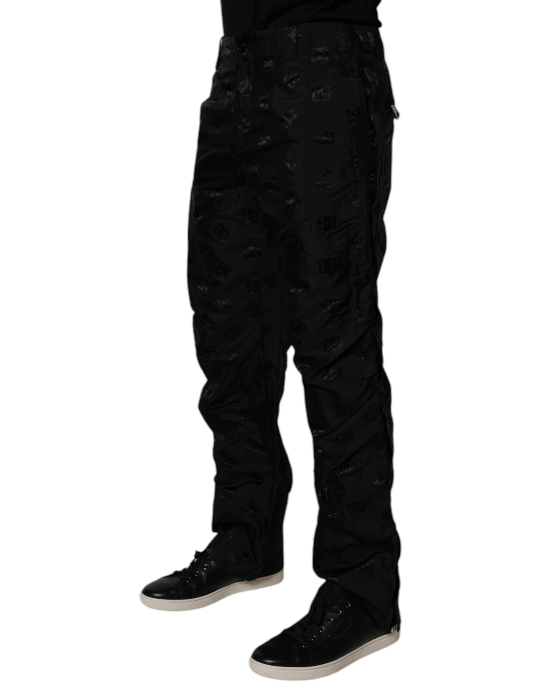 Dolce & Gabbana Black Logo Monogram Straight Pants | Regal Royce