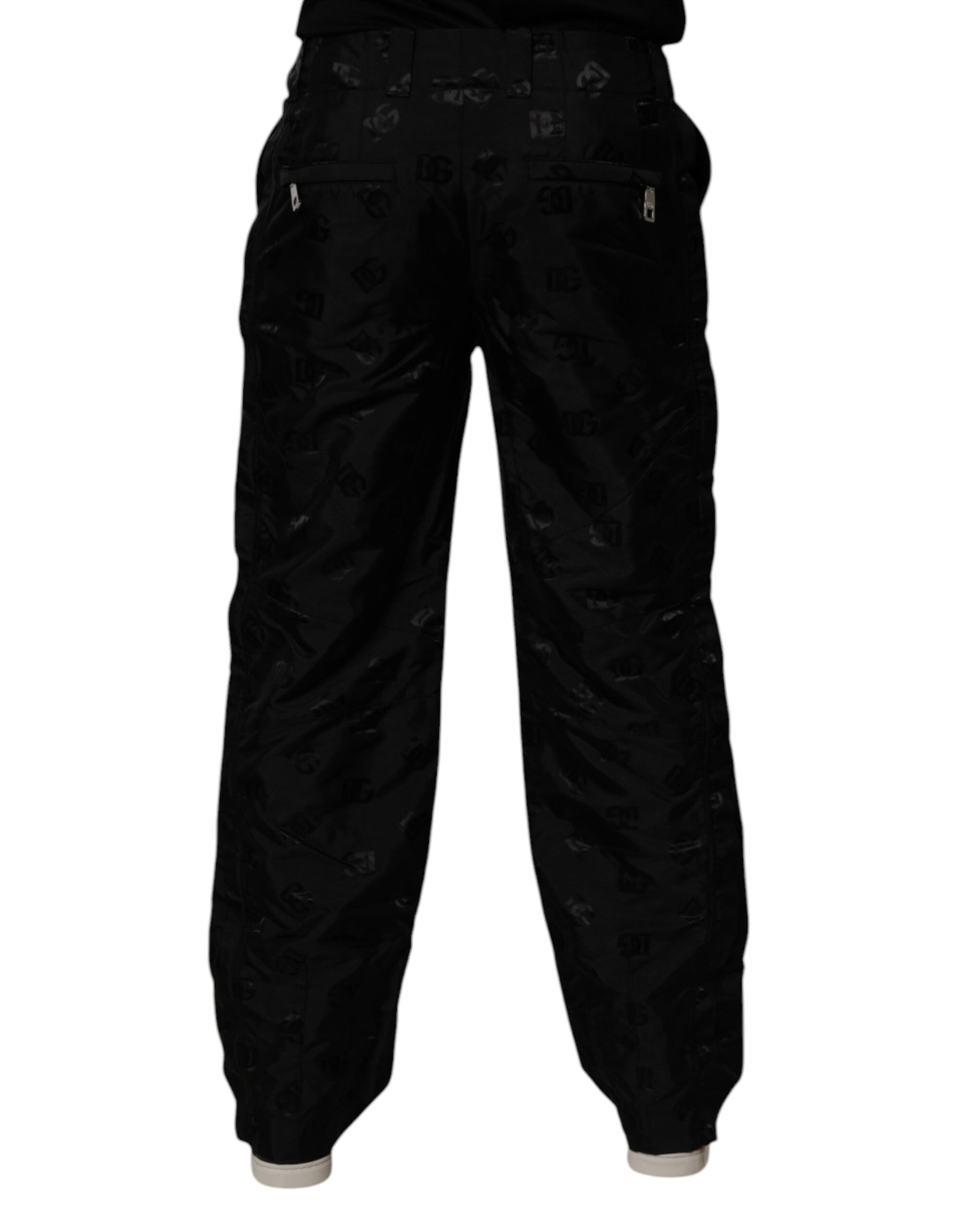 Dolce & Gabbana Black Logo Monogram Straight Pants | Regal Royce