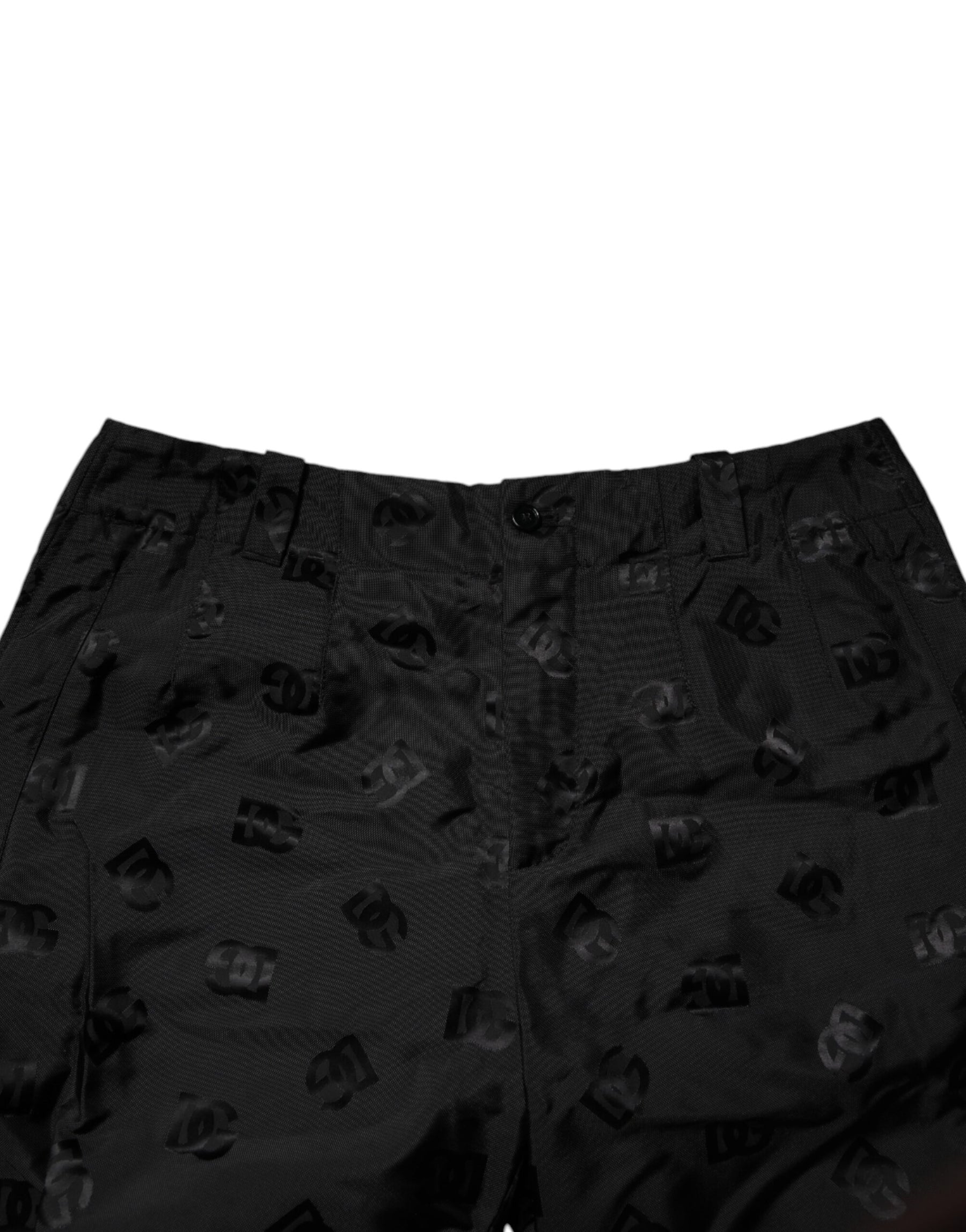 Dolce & Gabbana Black Logo Monogram Straight Pants | Regal Royce