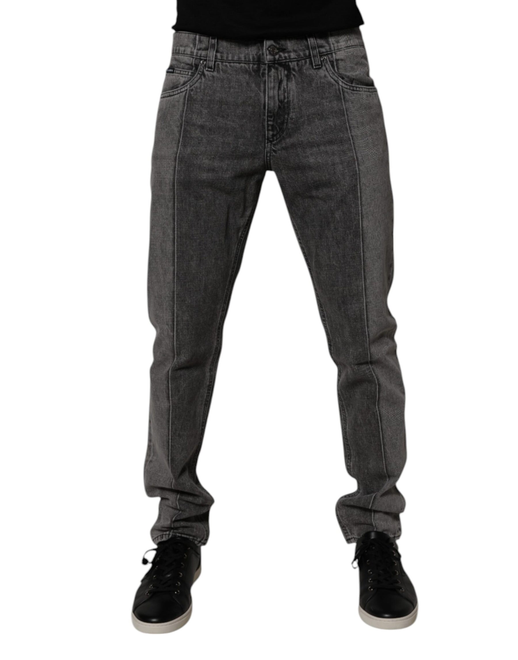 Dolce & Gabbana Two Tone Gray Cotton Denim Jeans | Regal Royce
