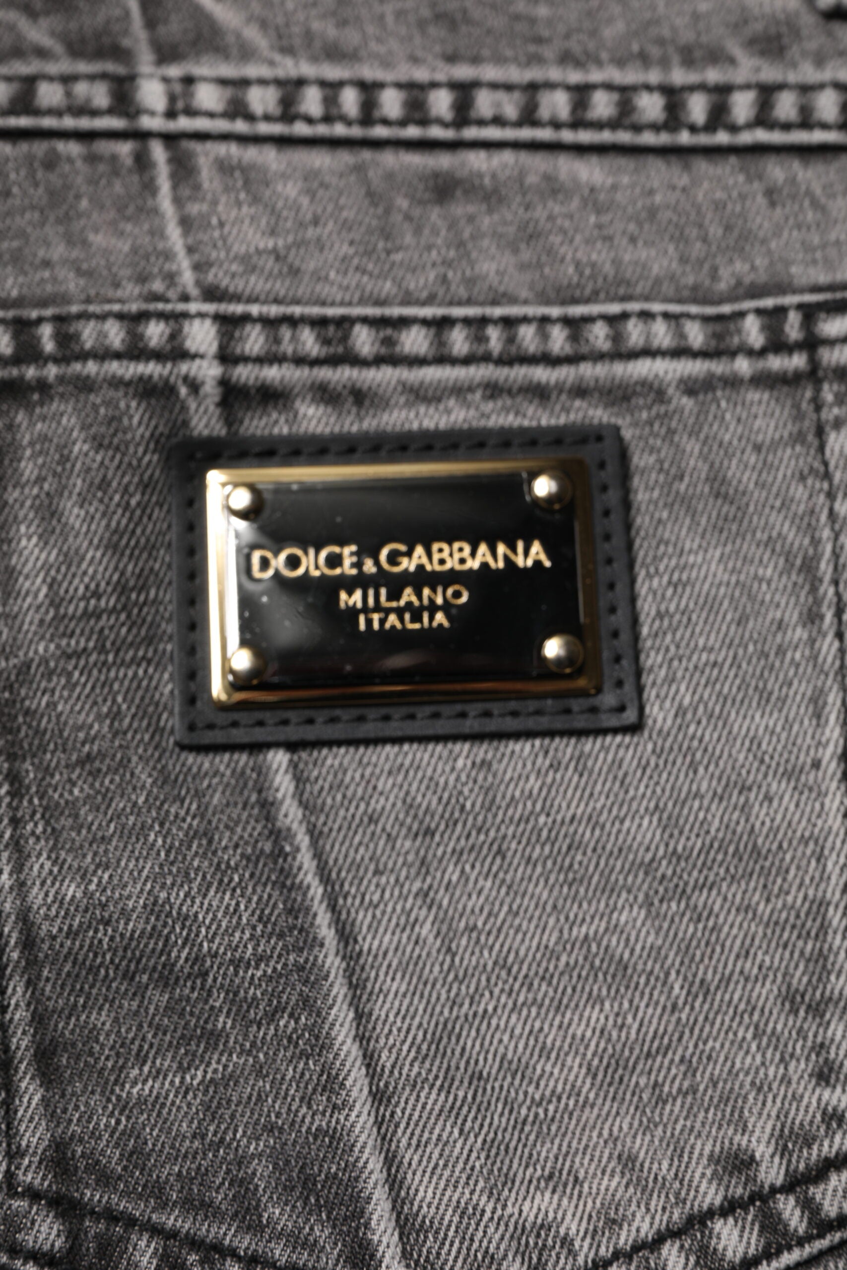 Dolce & Gabbana Two Tone Gray Cotton Denim Jeans | Regal Royce