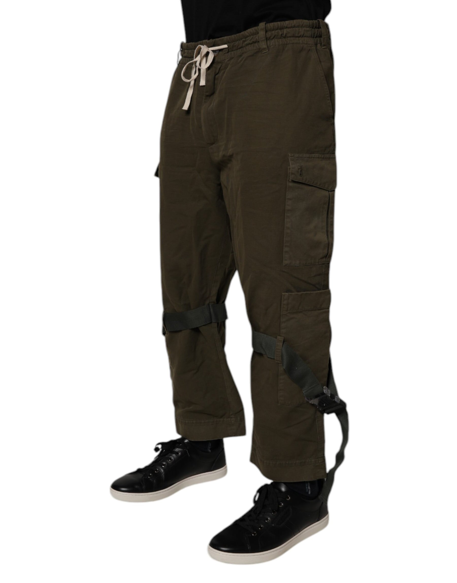 Dolce & Gabbana Brown Cotton Stretch Cargo Pants | Regal Royce